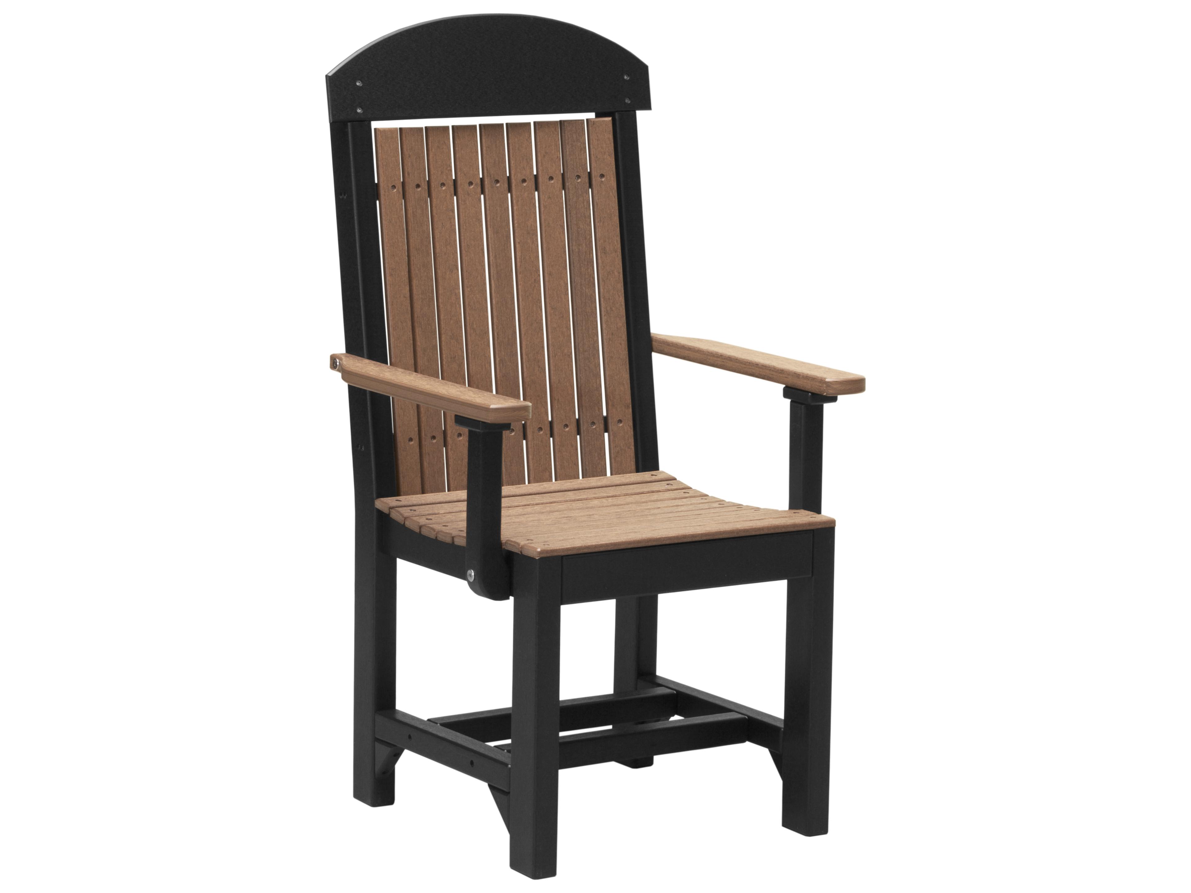 LuxCraft Recycled Plastic Classic Dining Height Arm Chair