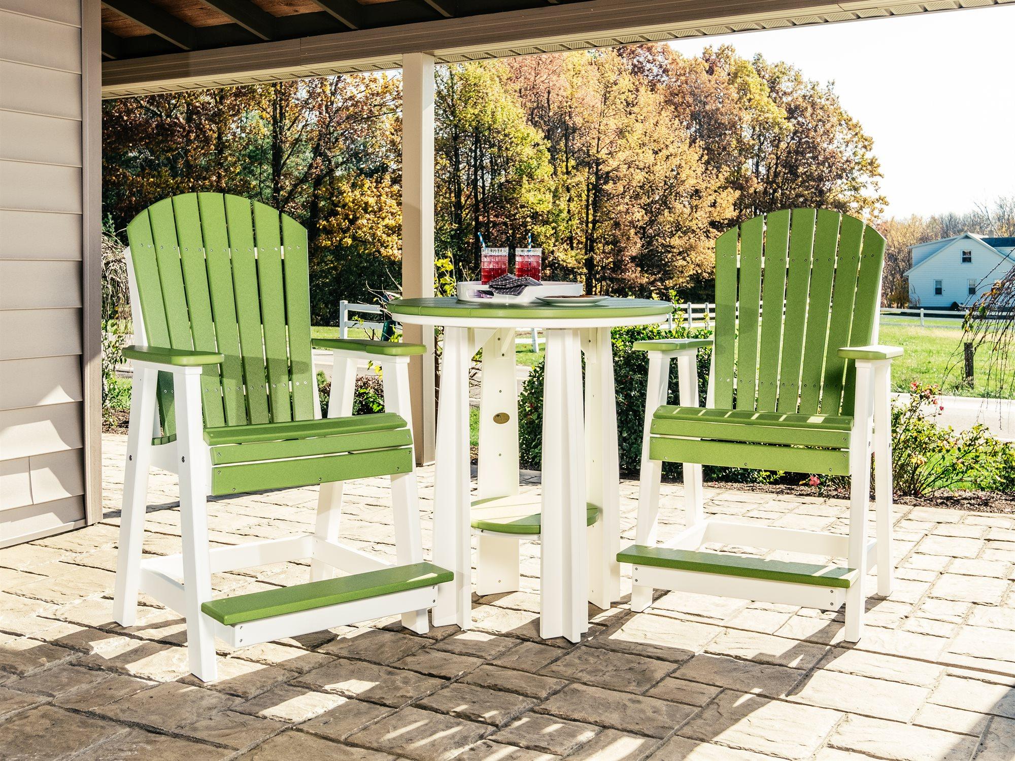 LuxCraft Recycled Plastic Poly Balcony Table Outdoor Patio Dining Set