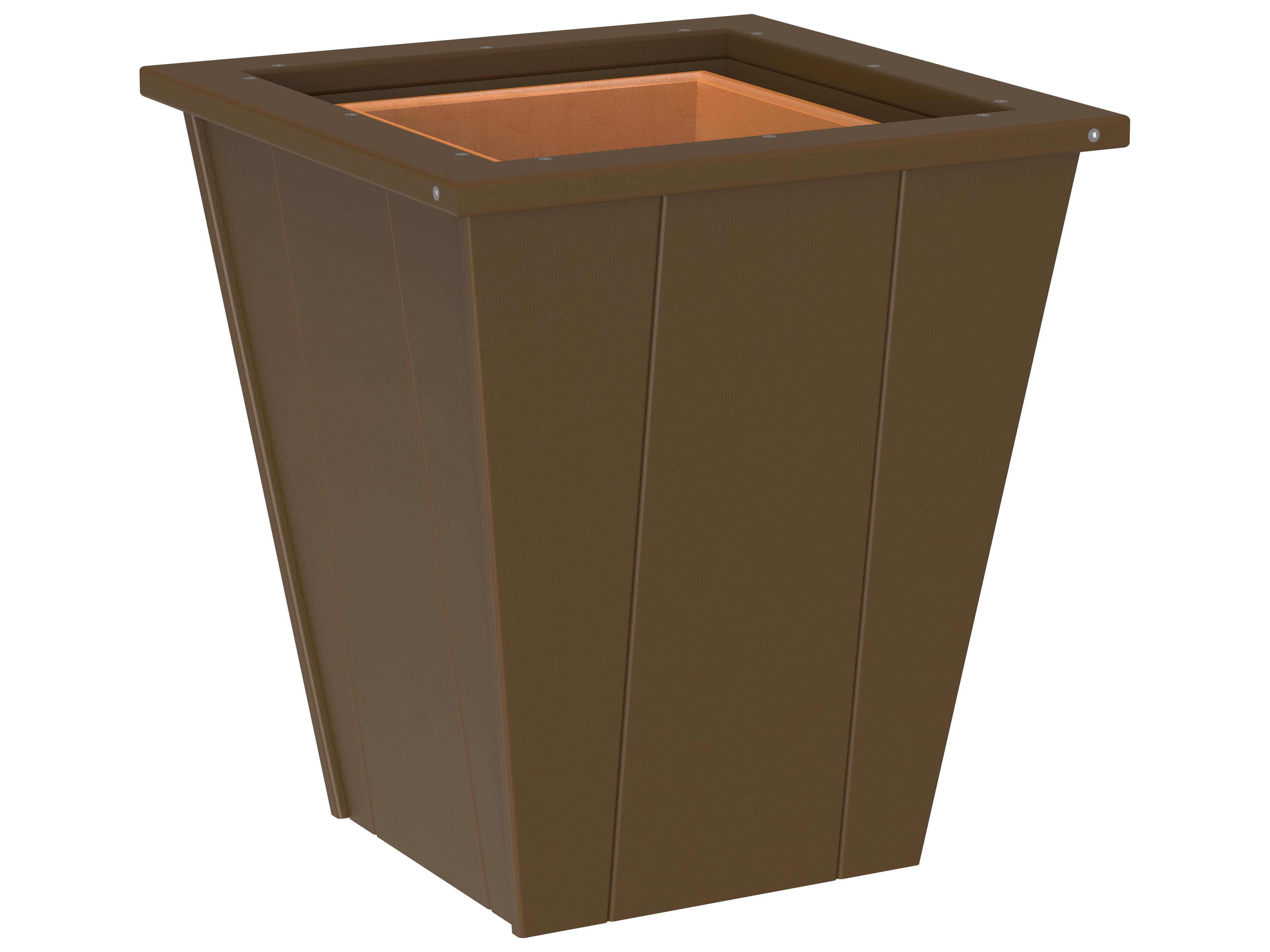 LuxCraft Recycled Plastic Elite 18" Square Planter