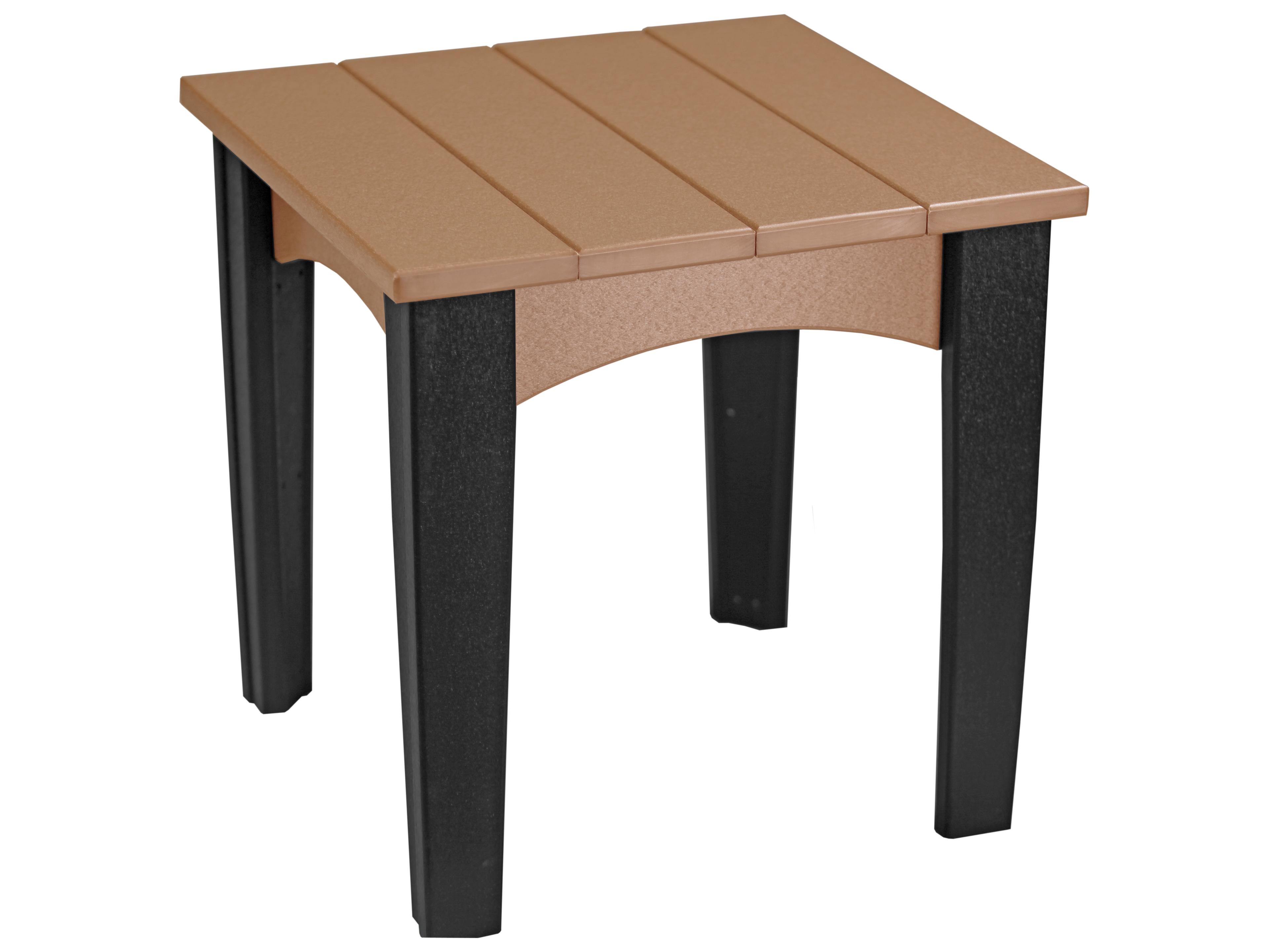 LuxCraft Recycled Plastic Square Island Outdoor Patio End Table