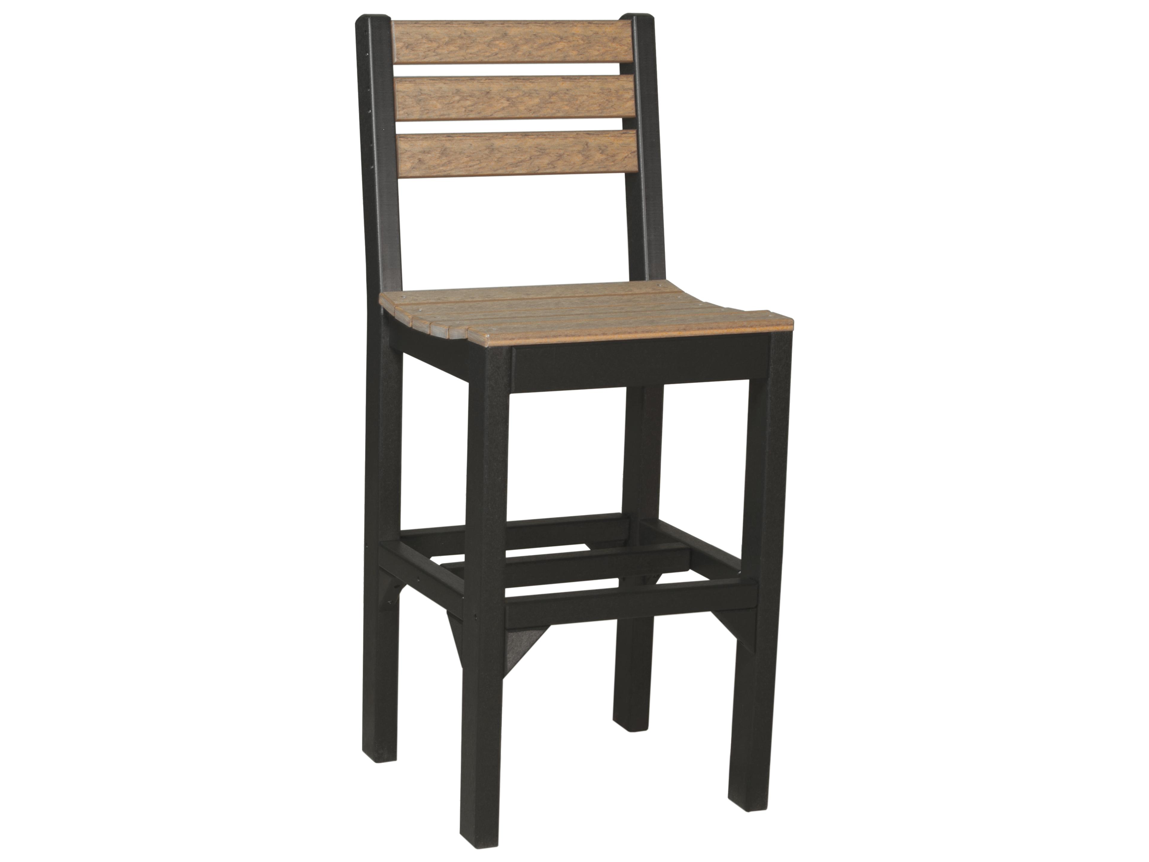 LuxCraft Recycled Plastic Island Bar Height Side Outdoor Patio Chair