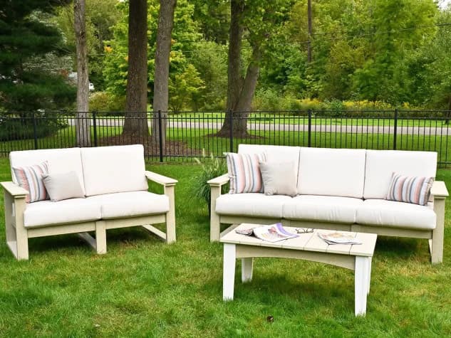 LuxCraft Lanai Recycled Plastic Cushion Outdoor Patio Lounge Set