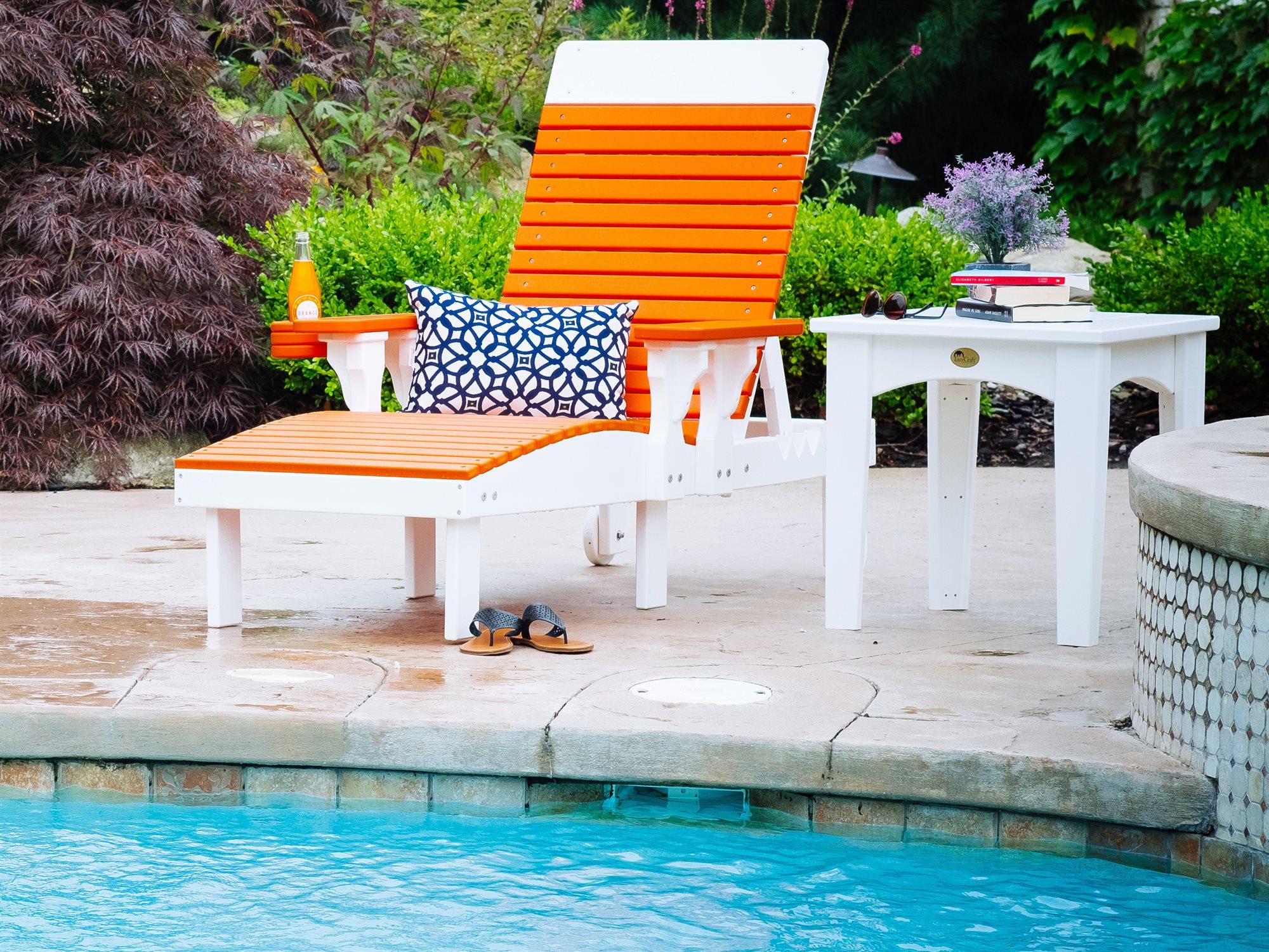 LuxCraft Recycled Plastic Poly Lounge Chair Patio Lounge Set