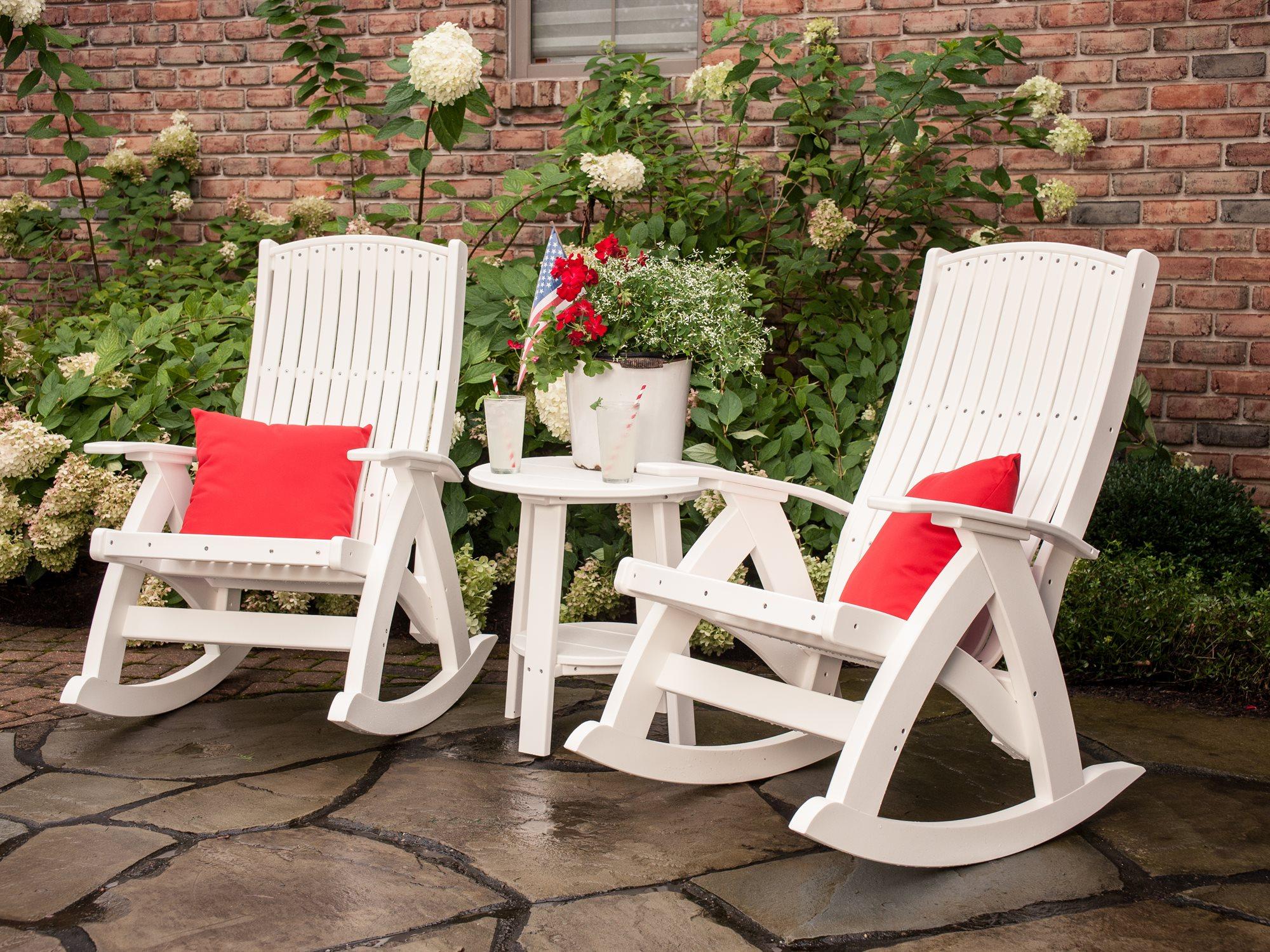 LuxCraft Recycled Plastic Comfort Rocker Outdoor Patio Lounge Set