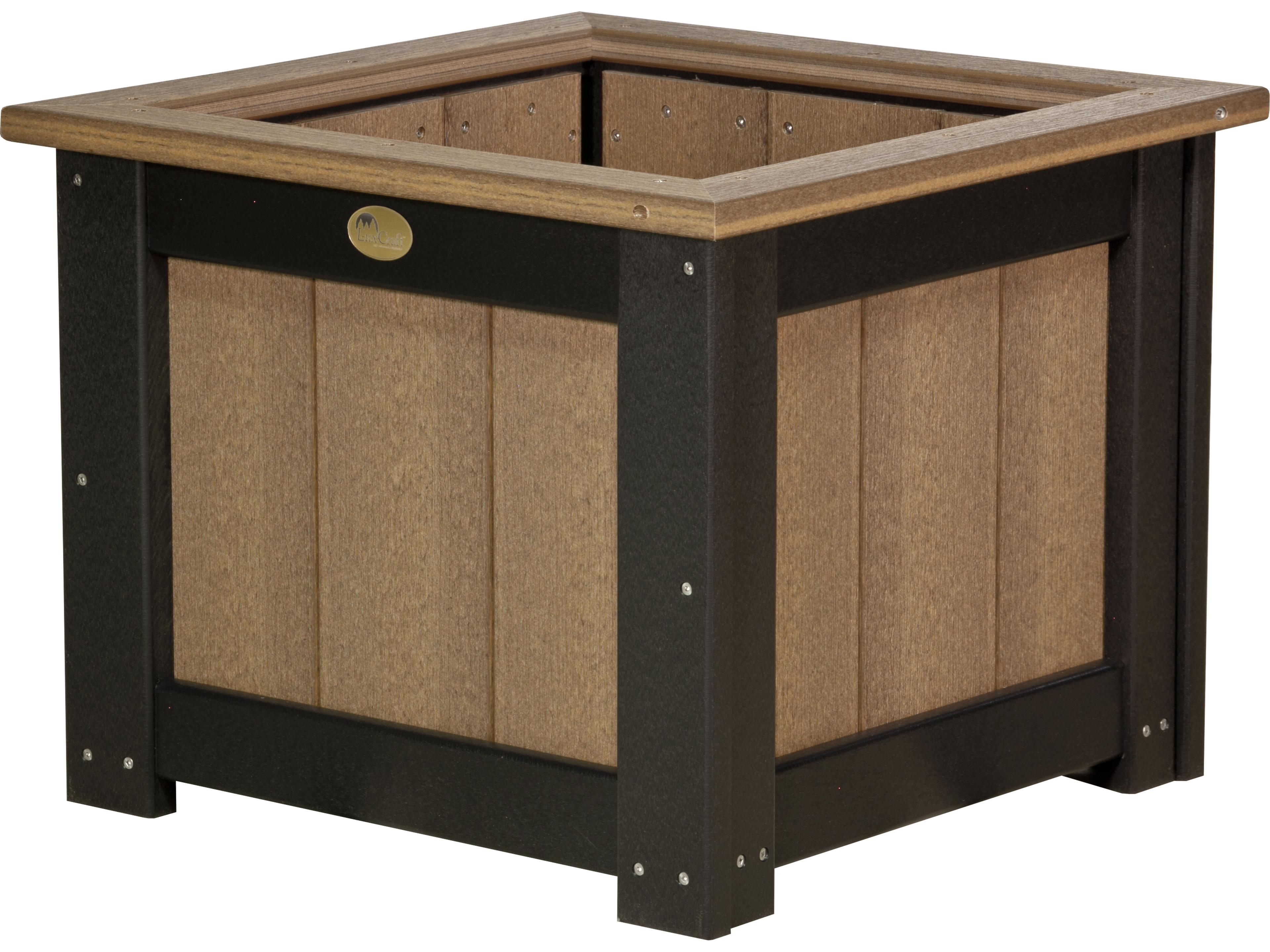 LuxCraft Recycled Plastic 24 Square Planter