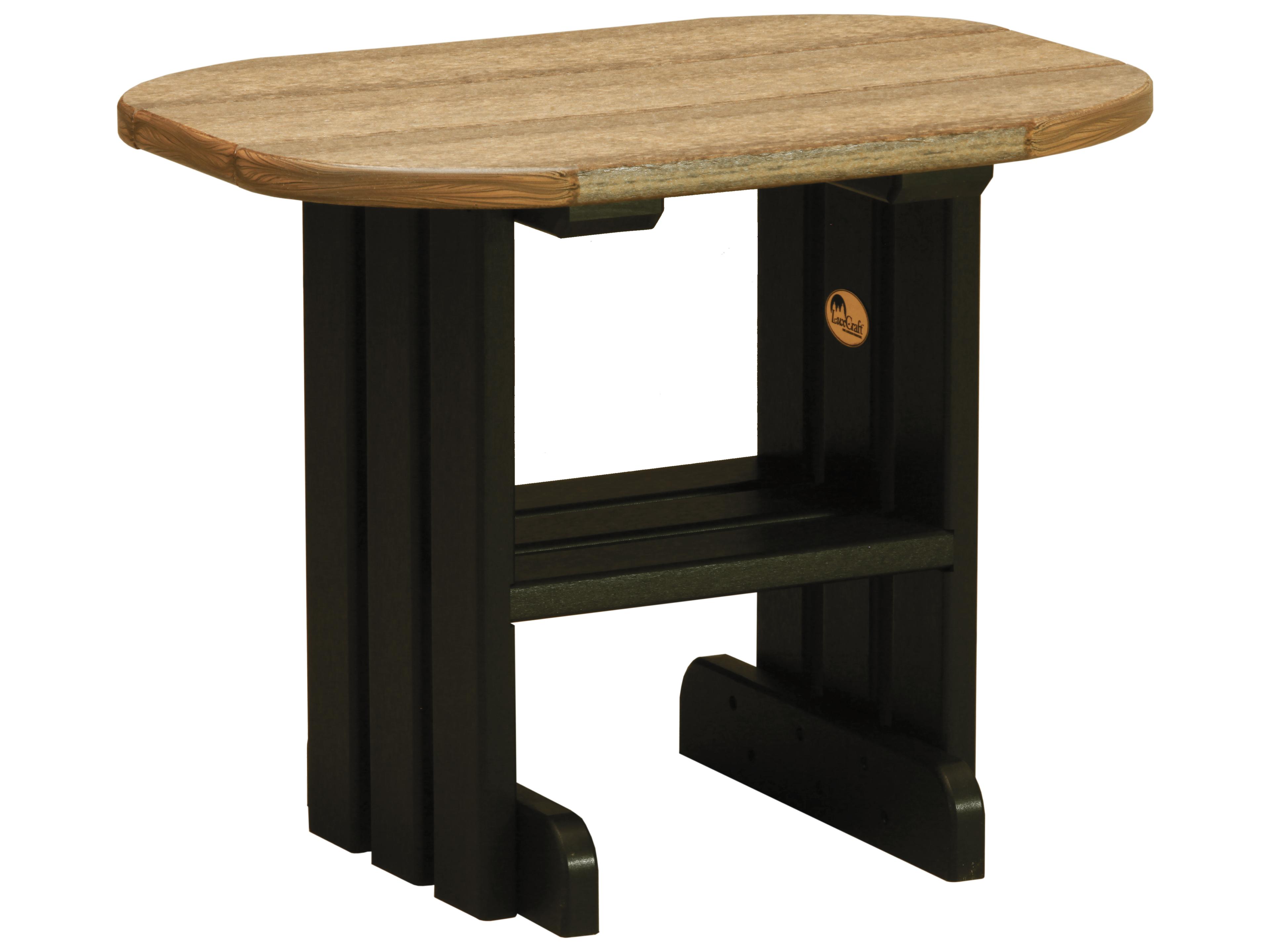 LuxCraft Recycled Plastic Oval Outdoor Patio End Table