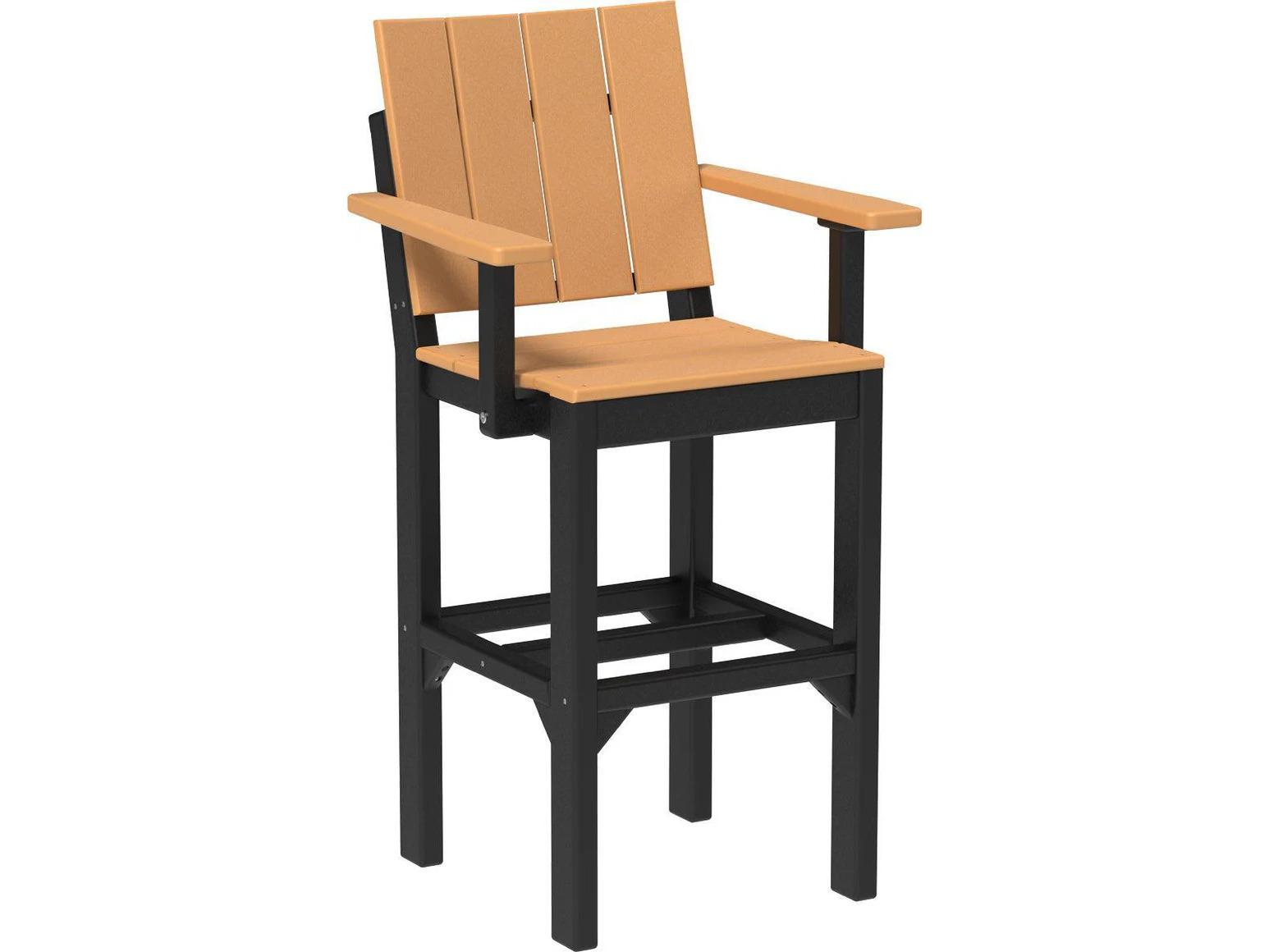 LuxCraft Recycled Plastic Urban Bar Height Arm Chair