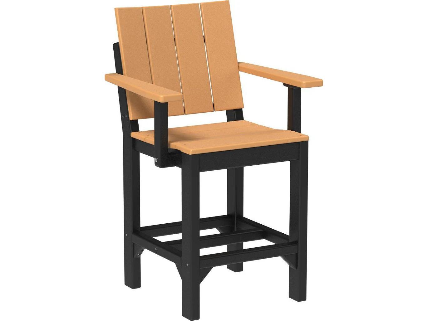 LuxCraft Recycled Plastic Urban Counter Height Arm Chair