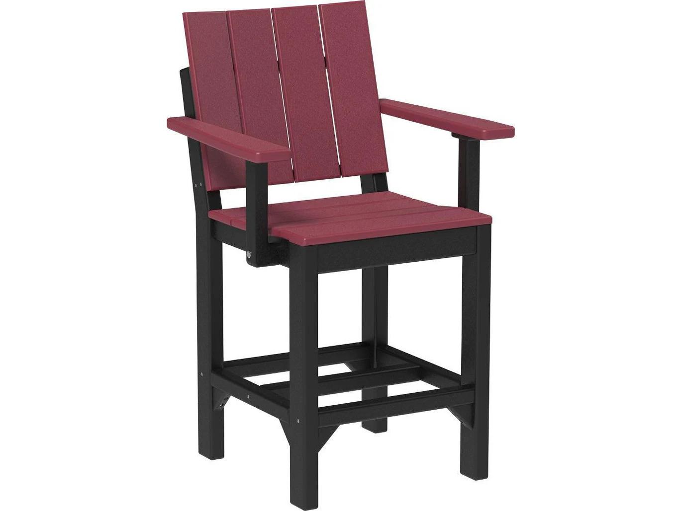 LuxCraft Recycled Plastic Urban Counter Height Arm Chair