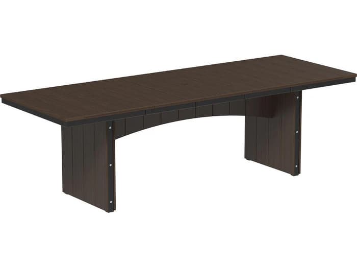 LuxCraft Recycled Plastic Urban 3' x 8' Rectangular Dining Height Table with Umbrella Hole