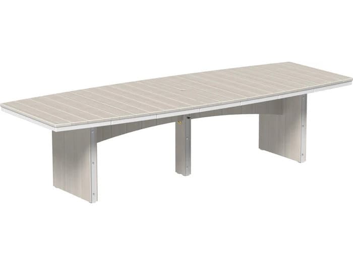 LuxCraft Recycled Plastic Urban 4' x 8' Oval Bar Height Table with Umbrella Hole