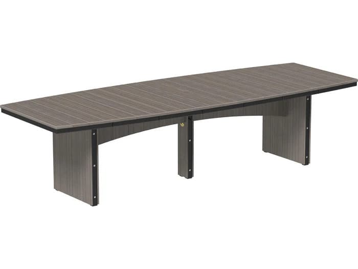 LuxCraft Recycled Plastic Urban 4' x 8' Oval Bar Height Table with Umbrella Hole