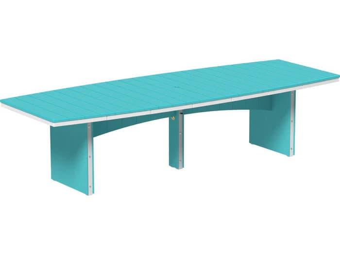 LuxCraft Recycled Plastic Urban 4' x 8' Oval Counter Height Table with Umbrella Hole