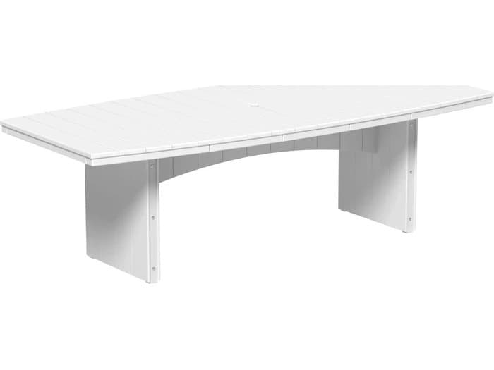 LuxCraft Recycled Plastic Urban 4' x 8' Oval Dining Height Table with Umbrella Hole