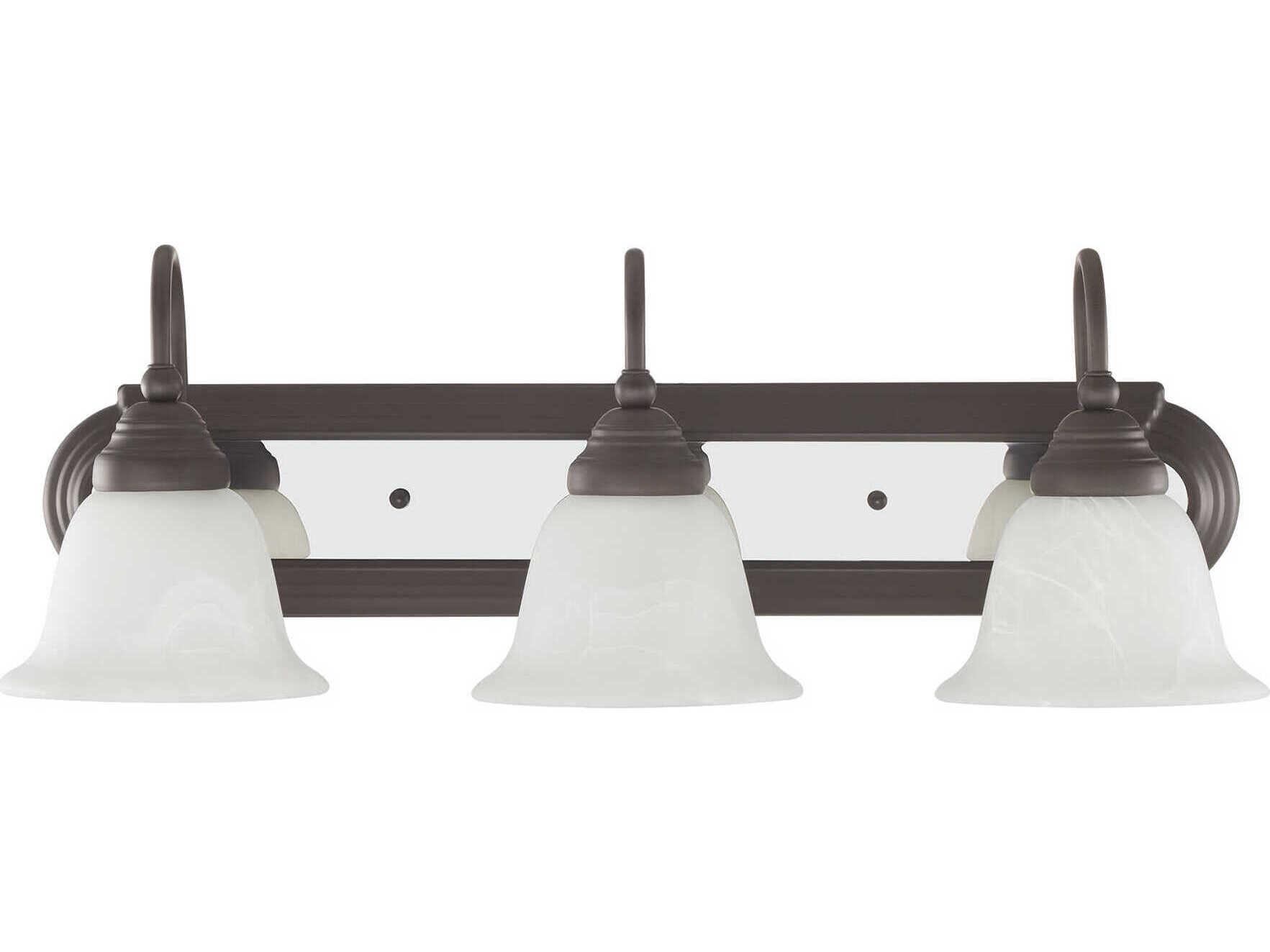 Livex Lighting Belmont 3-Light Bronze Chrome Glass Vanity Light