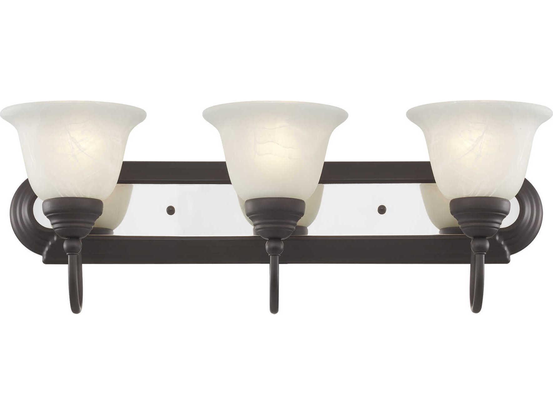 Livex Lighting Belmont 3-Light Bronze Chrome Glass Vanity Light