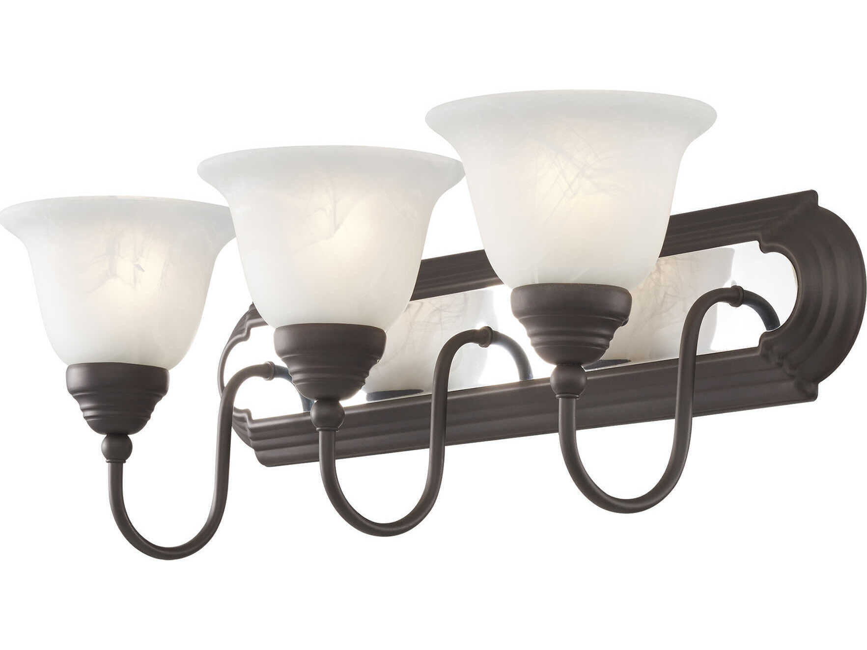 Livex Lighting Belmont 3-Light Bronze Chrome Glass Vanity Light