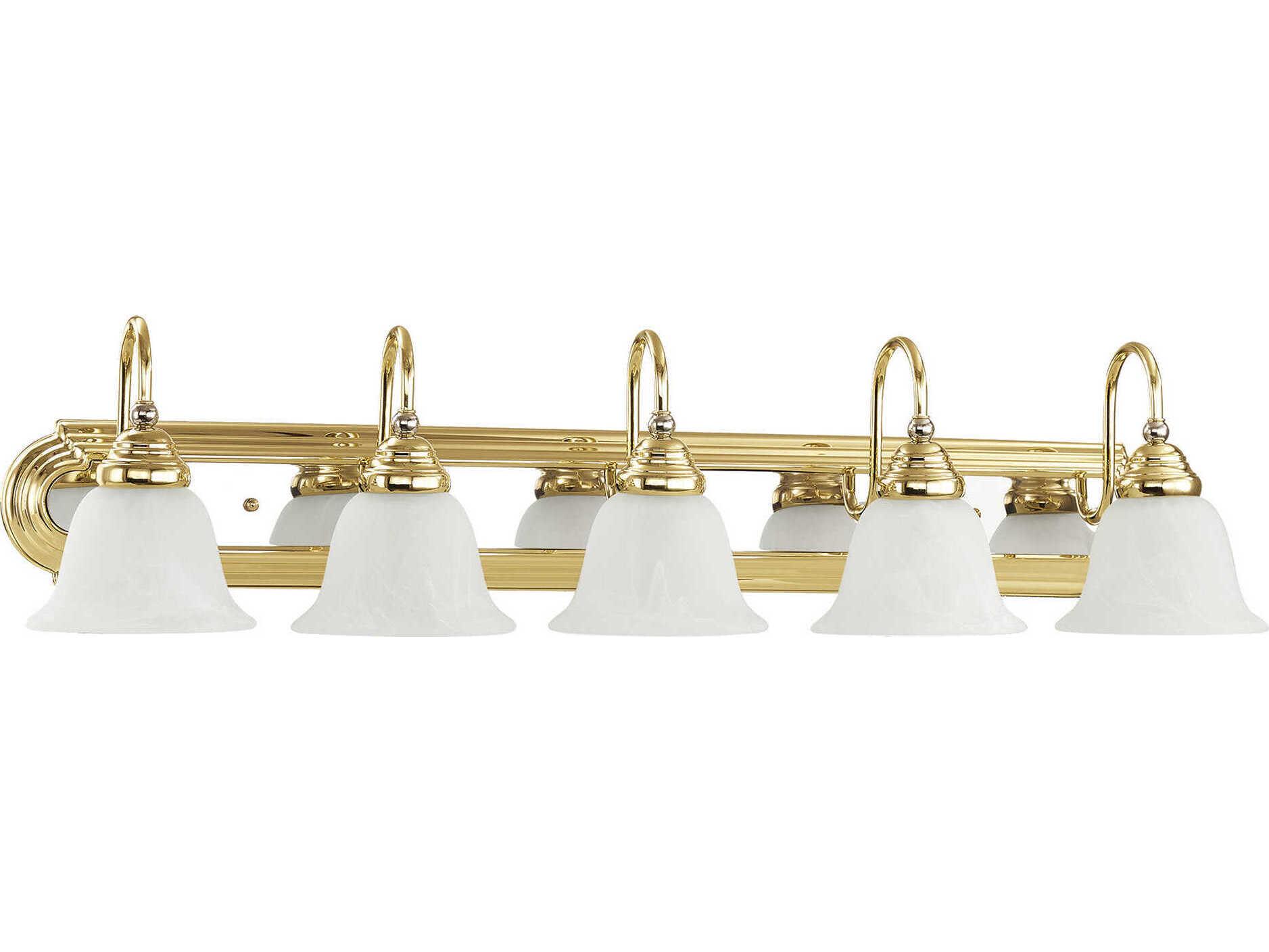 Livex Lighting Belmont 5-Light Polished Brass Chrome Glass Vanity Light