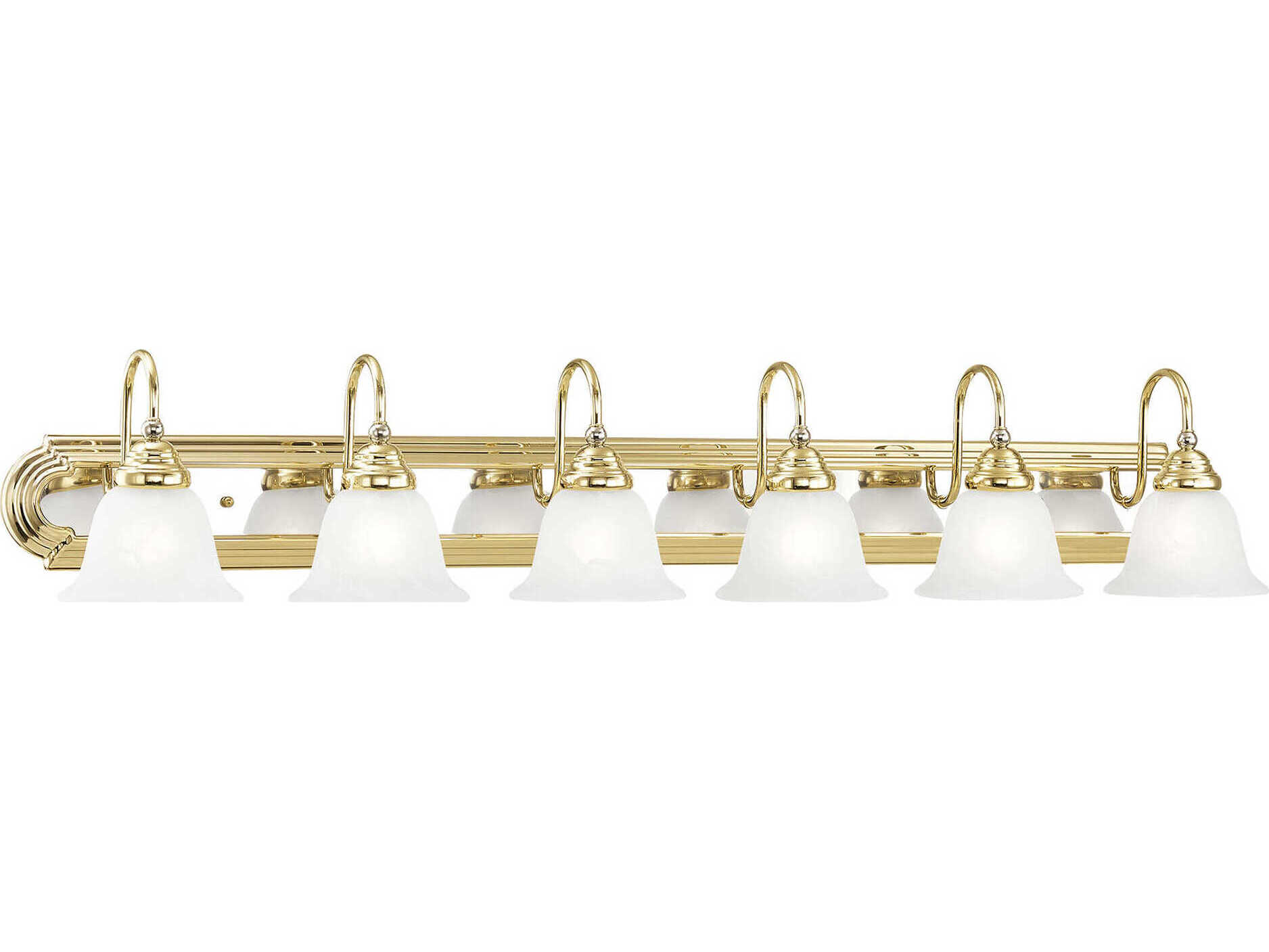 Livex Lighting Belmont 6-Light Polished Brass Chrome White Glass Vanity Light