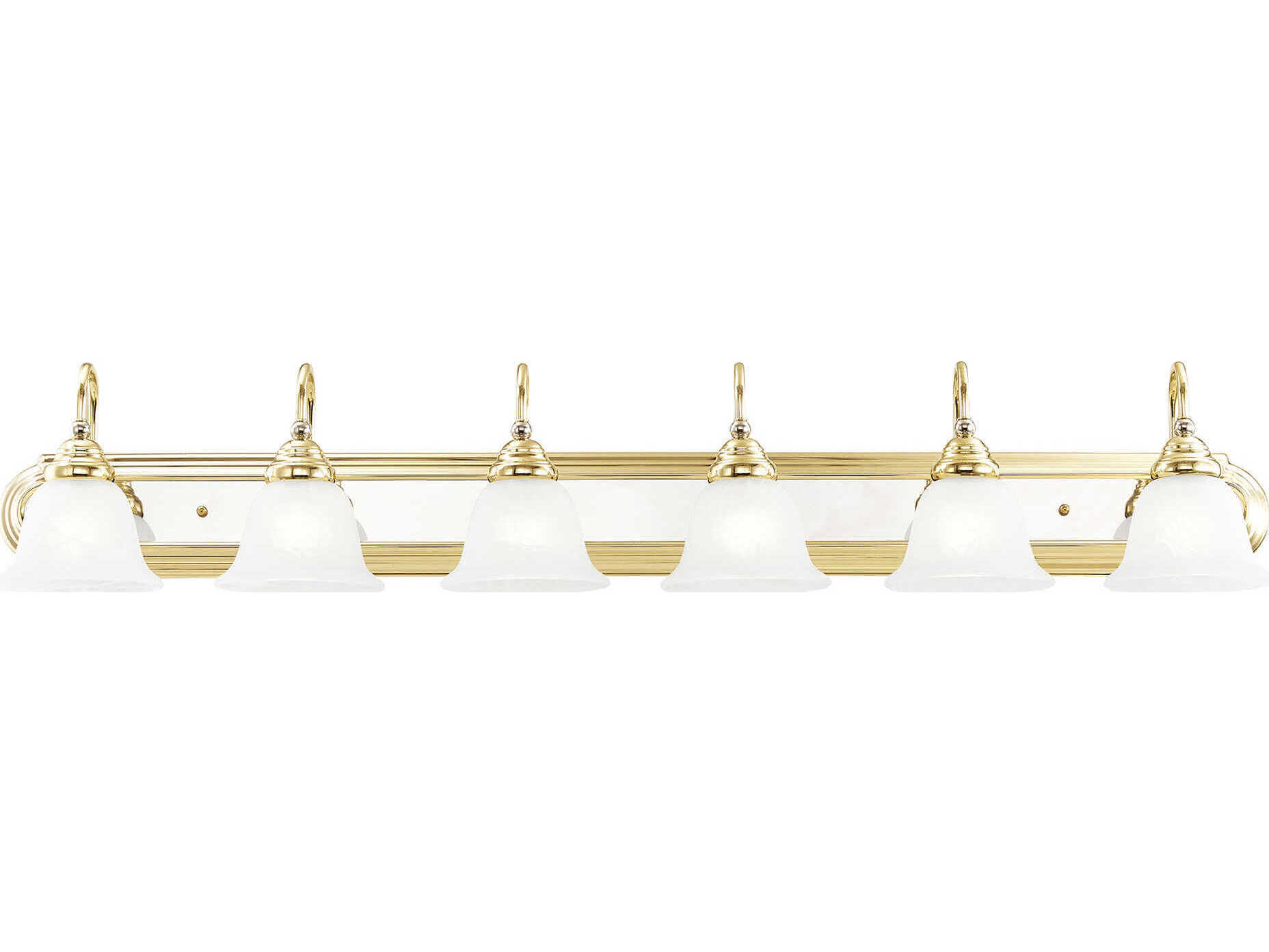 Livex Lighting Belmont 6-Light Polished Brass Chrome White Glass Vanity Light