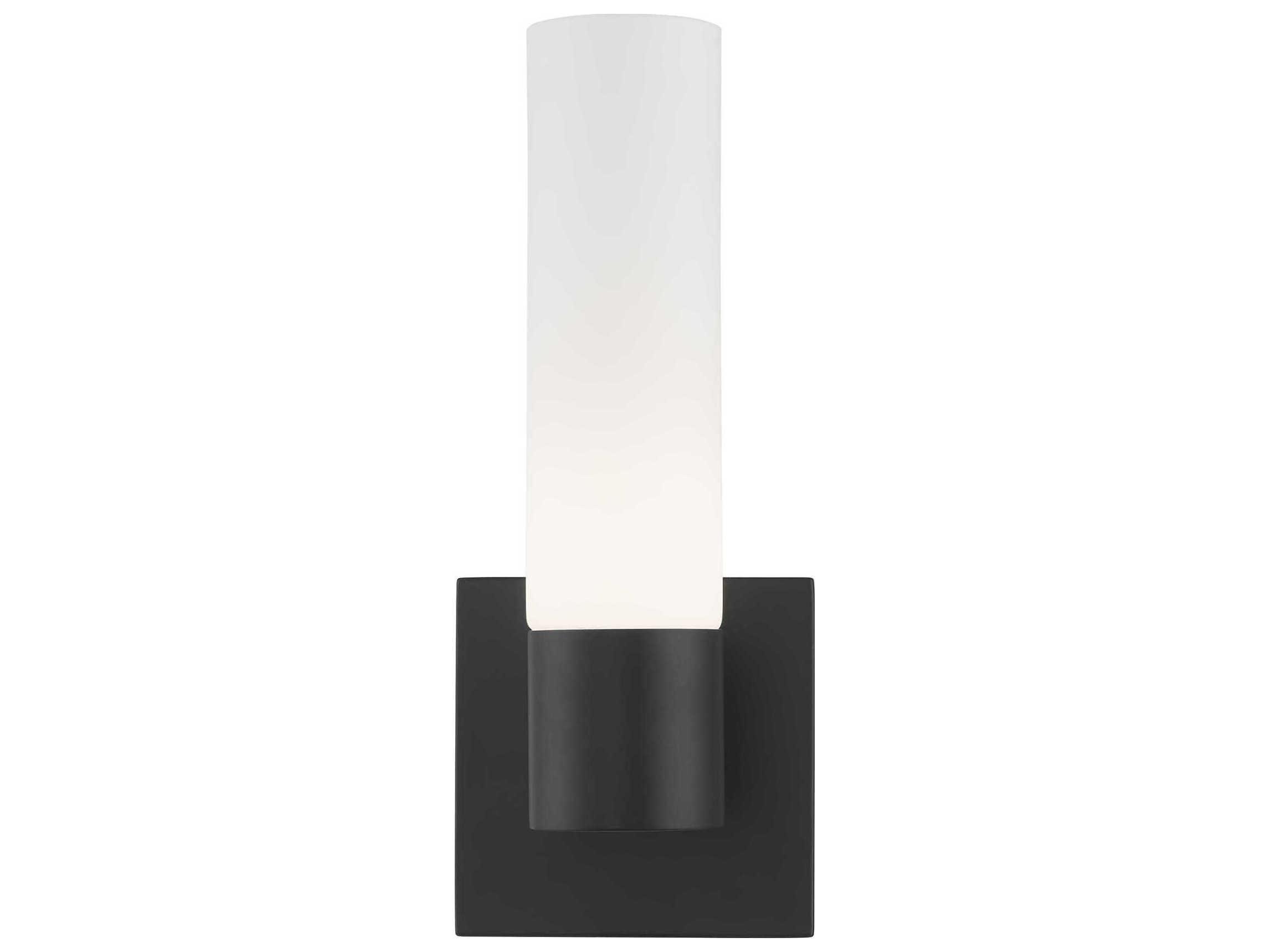 Livex Lighting Aero 1-Light Black With Brushed Nickel Accent Glass Wall Sconce