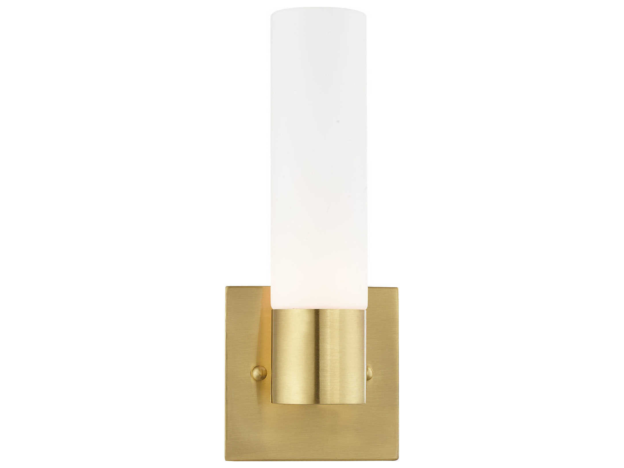 Livex Lighting Aero 1-Light Satin Brass Glass Wall Sconce