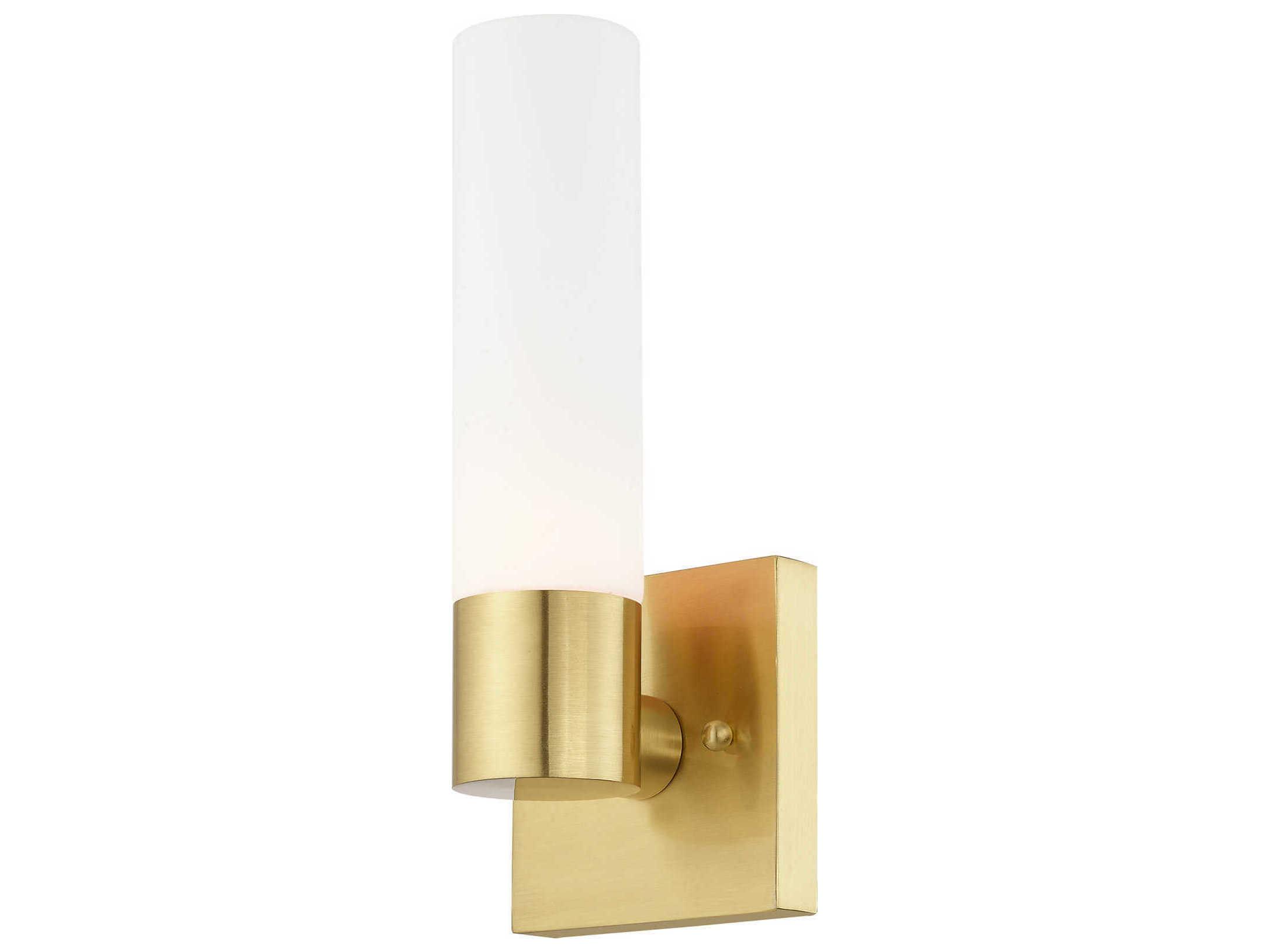 Livex Lighting Aero 1-Light Satin Brass Glass Wall Sconce