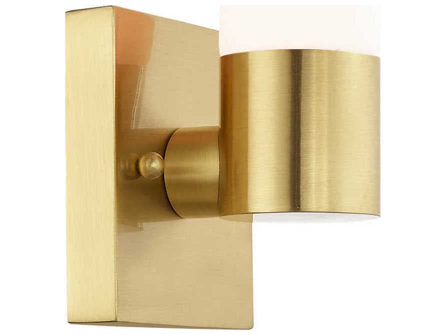 Livex Lighting Aero 1-Light Satin Brass Glass Wall Sconce