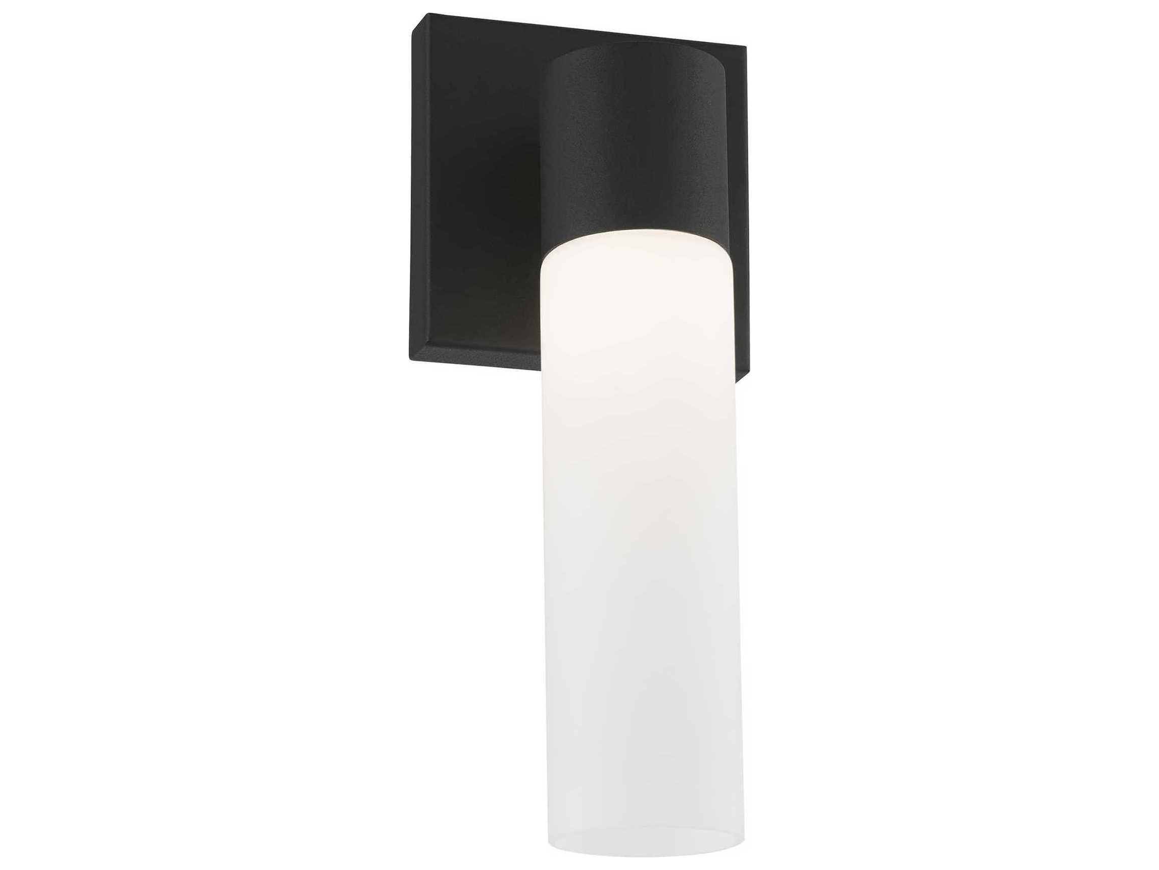 Livex Lighting Aero 1-Light Textured Black With Antique Brass Accent Glass Wall Sconce