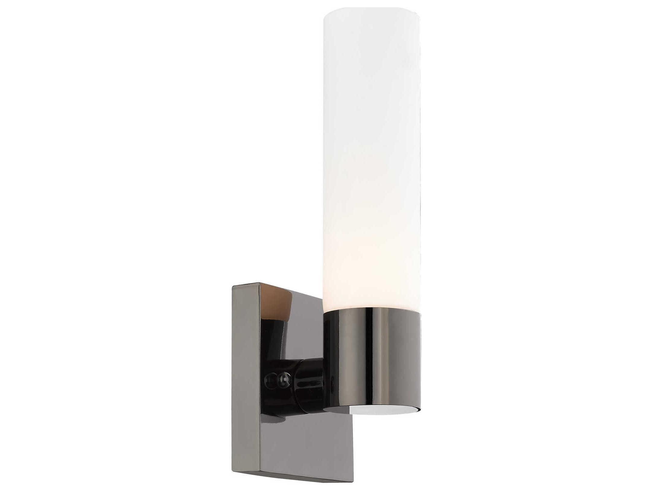 Livex Lighting Aero 1-Light Black Chrome White Glass Wall Sconce