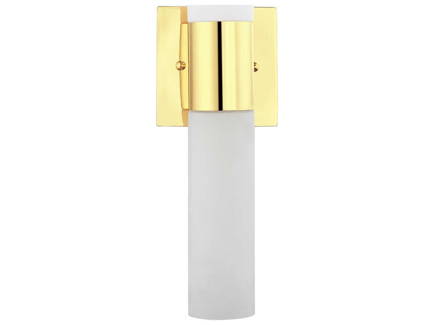 Livex Lighting Aero 2-Light Polished Brass Glass Wall Sconce