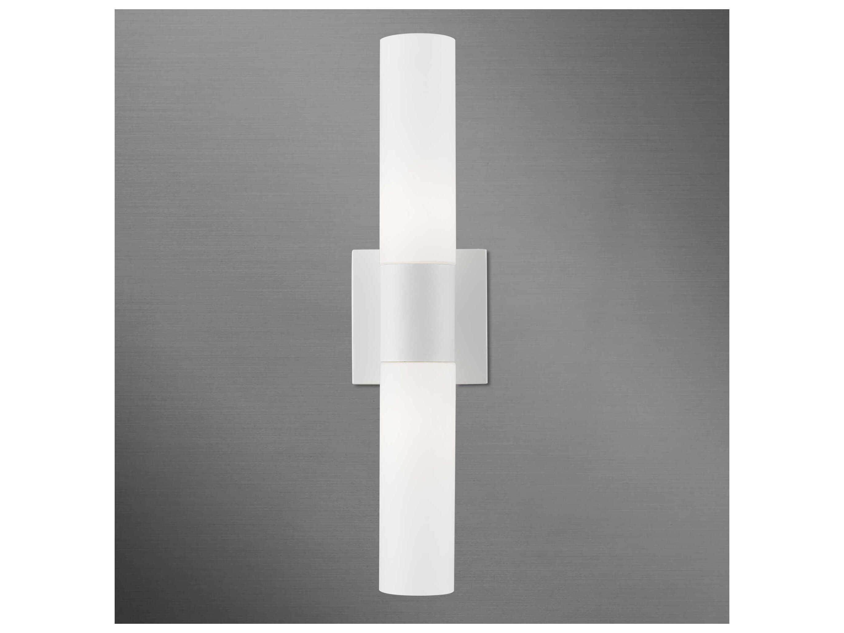 Livex Lighting Aero 2-Light White Brushed Nickel Glass Wall Sconce