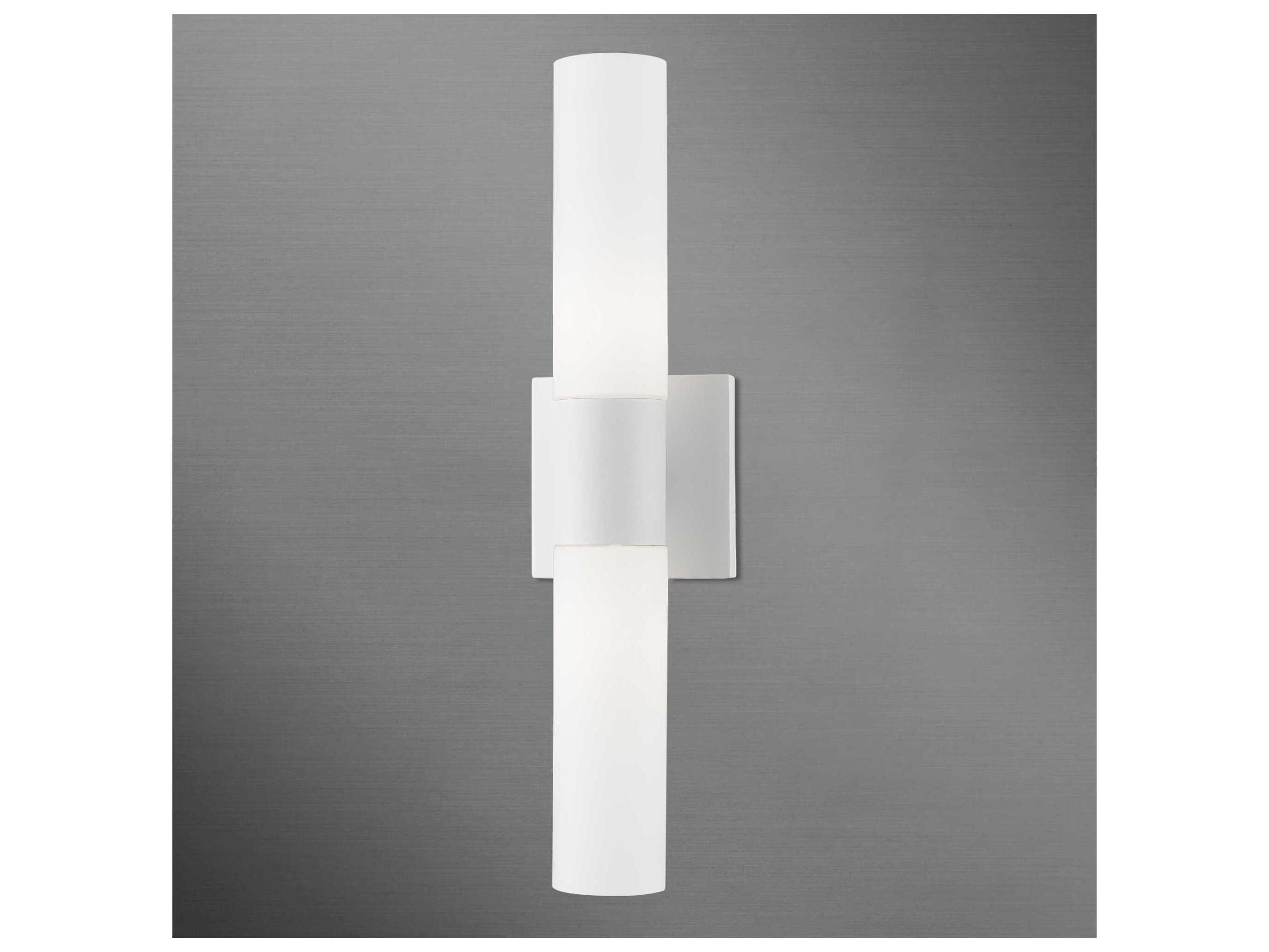 Livex Lighting Aero 2-Light White Brushed Nickel Glass Wall Sconce