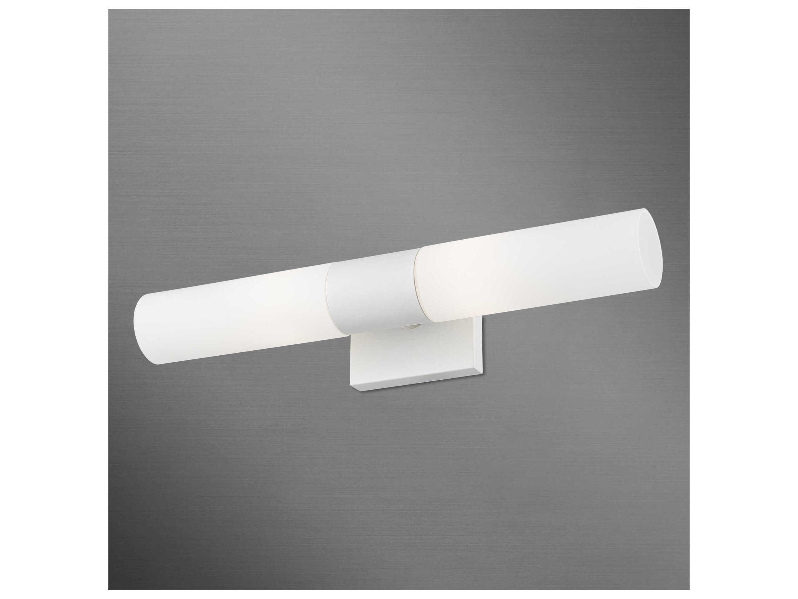 Livex Lighting Aero 2-Light White Brushed Nickel Glass Wall Sconce