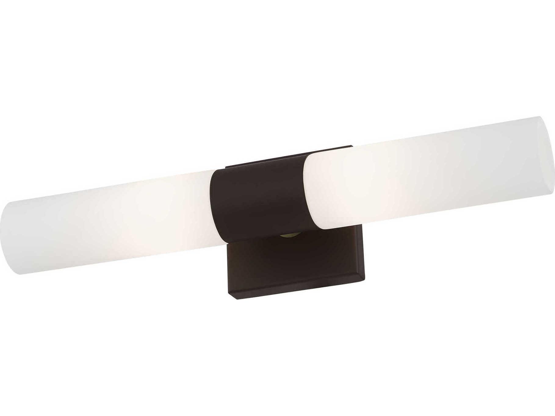 Livex Lighting Aero 2-Light Bronze With Antique Brass Accent Glass Wall Sconce