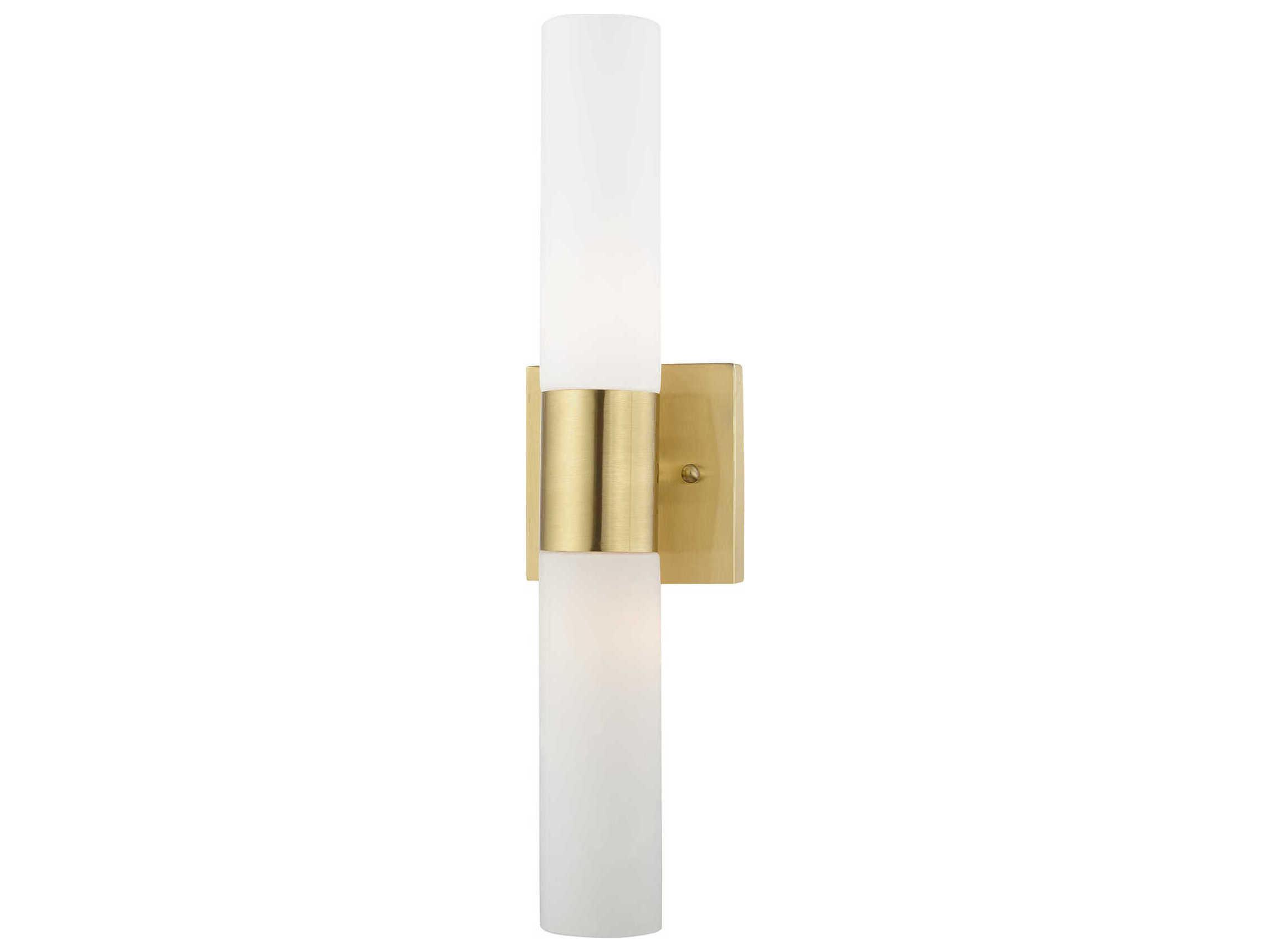Livex Lighting Aero Satin Brass Glass Wall Sconce