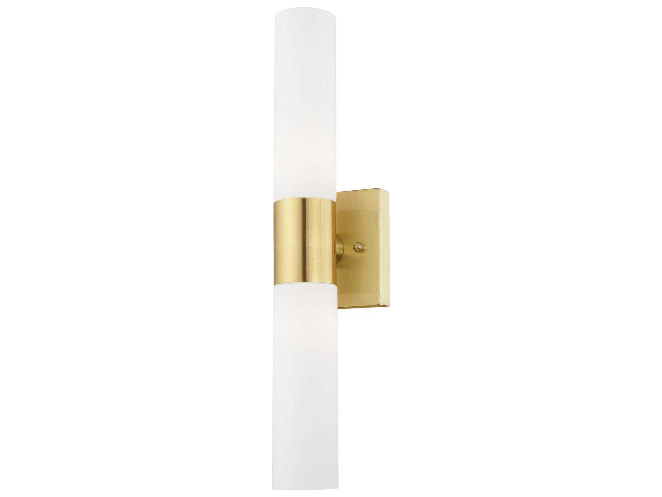 Livex Lighting Aero Satin Brass Glass Wall Sconce