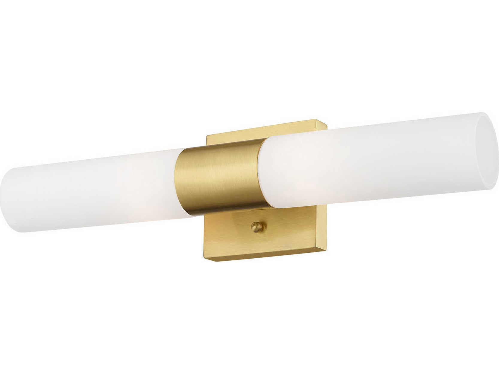 Livex Lighting Aero Satin Brass Glass Wall Sconce