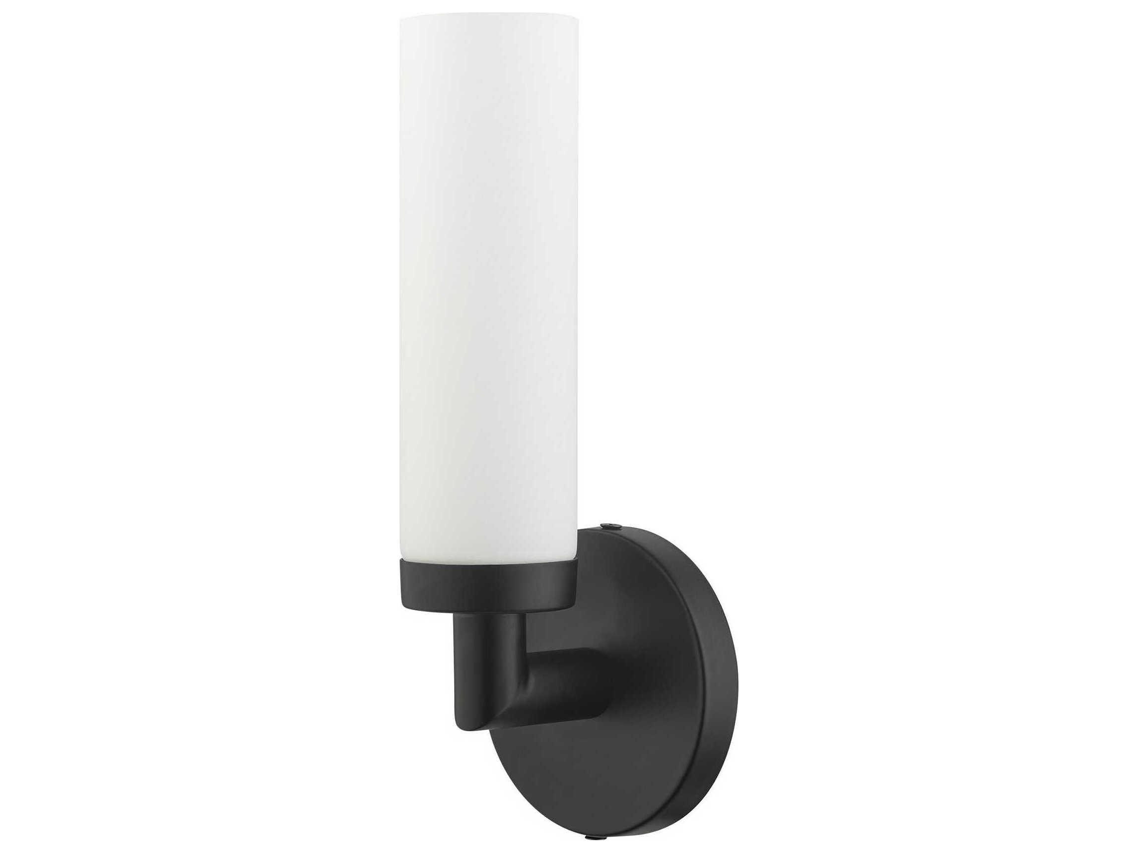 Livex Lighting Aero 1-Light Black Glass Wall Sconce