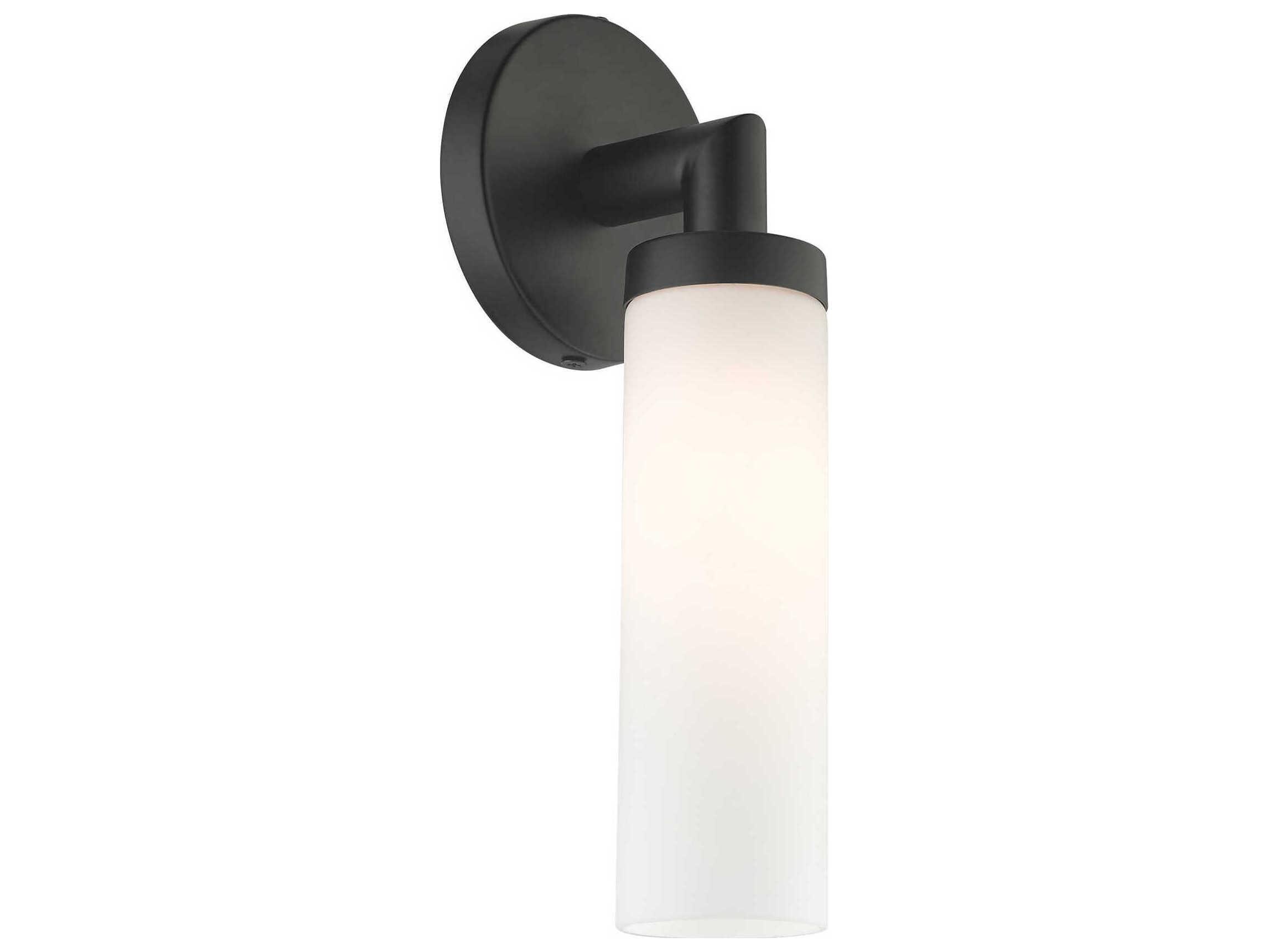 Livex Lighting Aero 1-Light Black Glass Wall Sconce