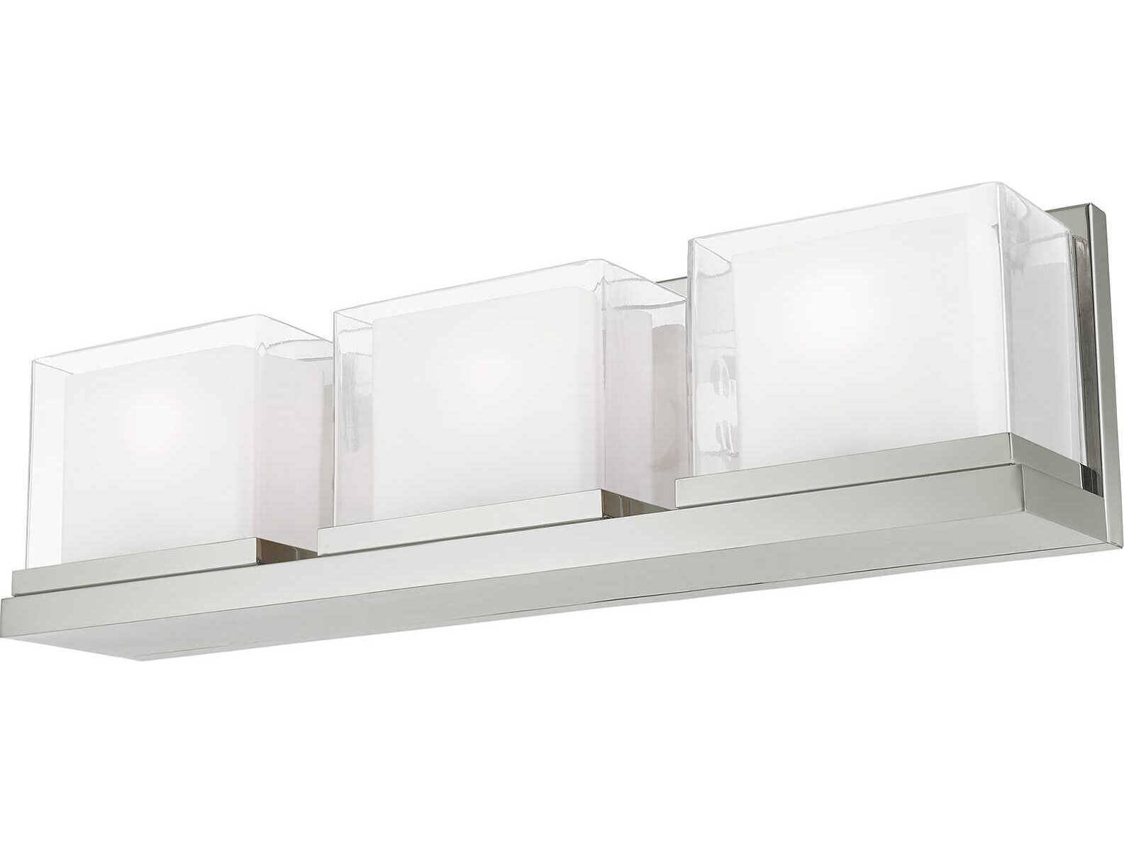 Livex Lighting Duval 3-Light Polished Chrome Glass Vanity Light