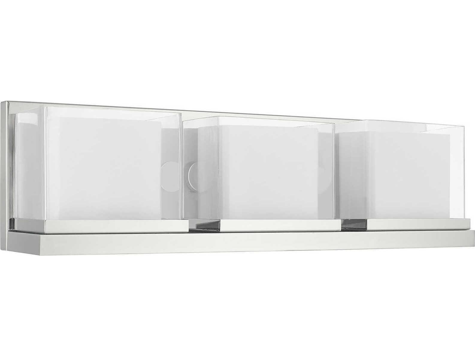 Livex Lighting Duval 3-Light Polished Chrome Glass Vanity Light
