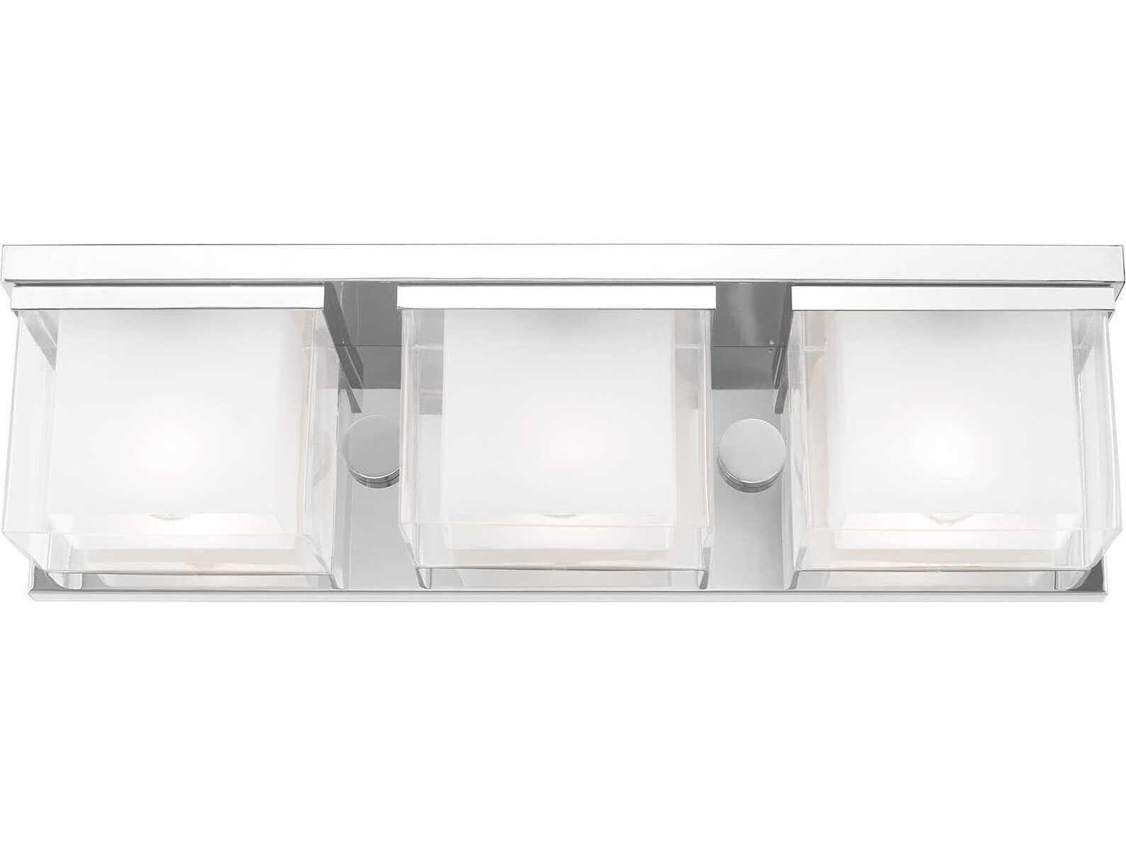 Livex Lighting Duval 3-Light Polished Chrome Glass Vanity Light