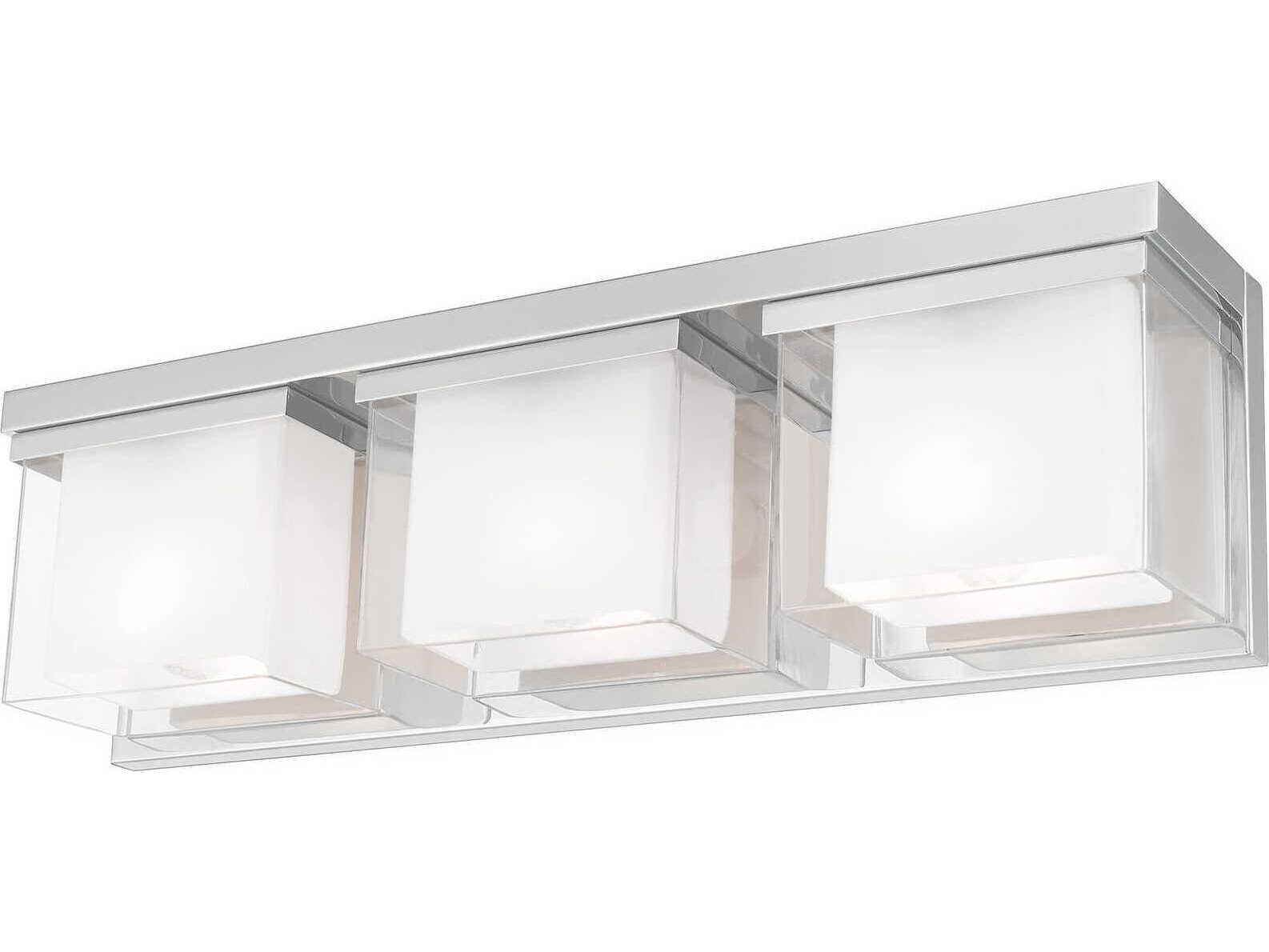 Livex Lighting Duval 3-Light Polished Chrome Glass Vanity Light
