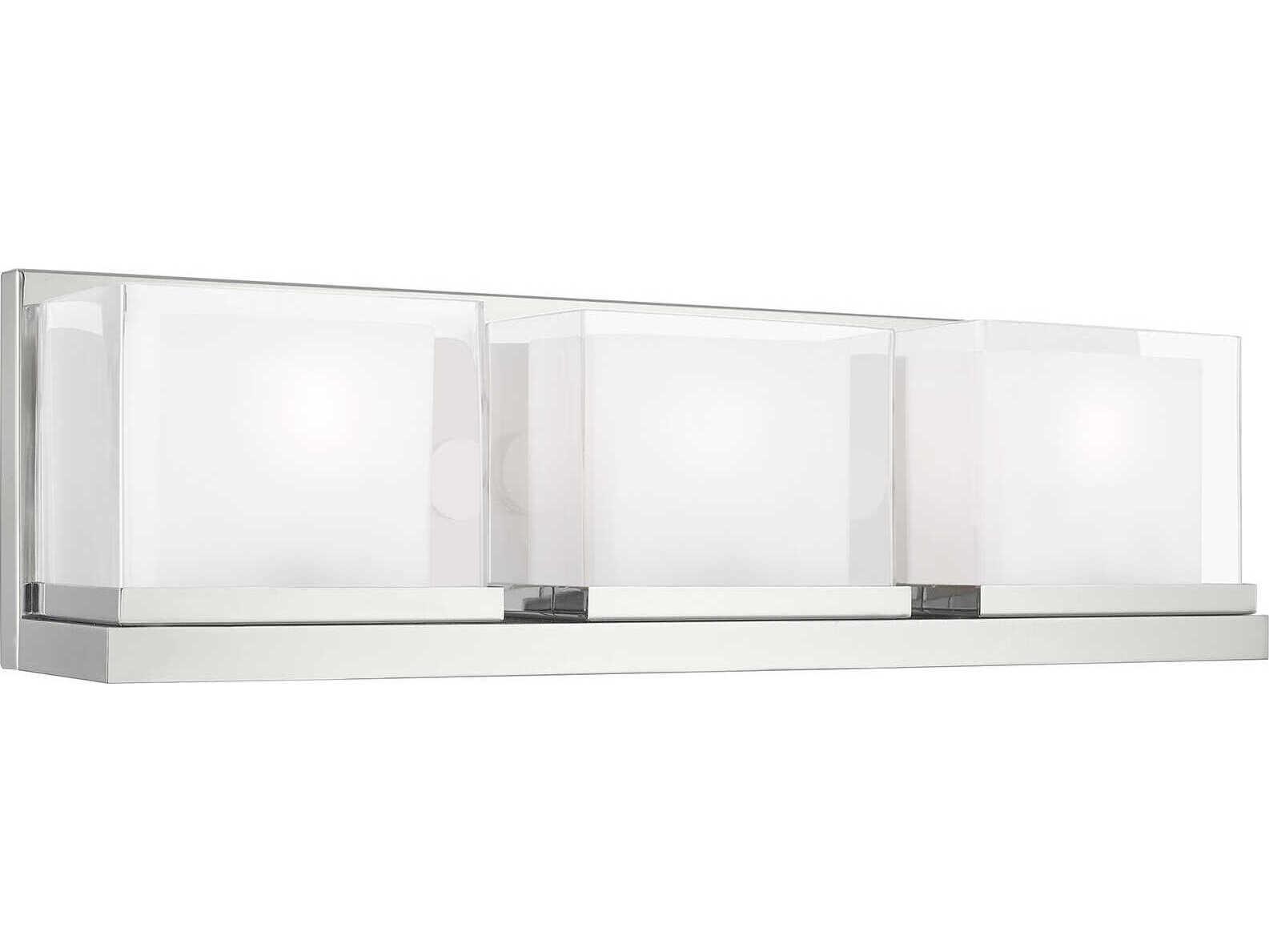 Livex Lighting Duval 3-Light Polished Chrome Glass Vanity Light