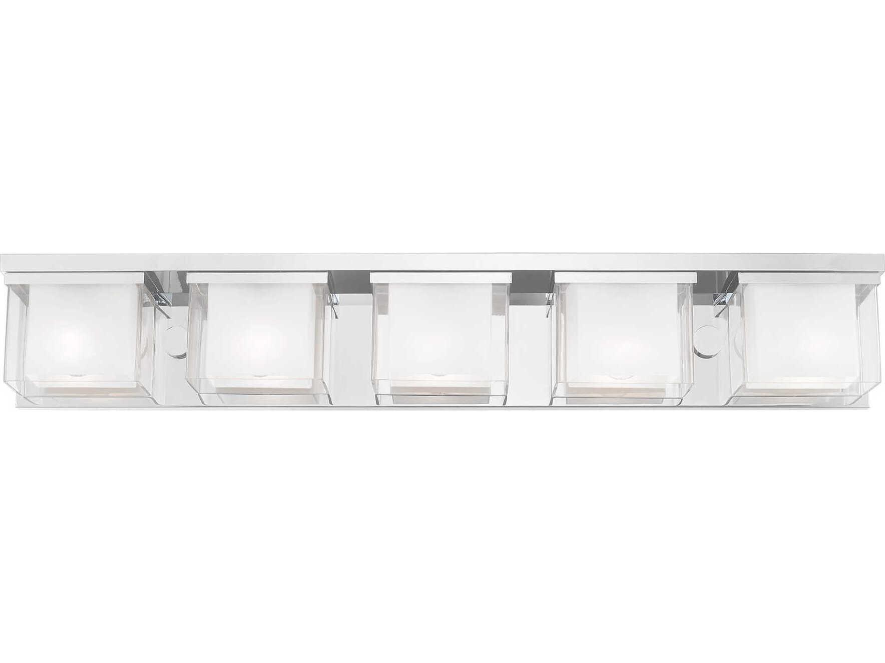 Livex Lighting Duval 5-Light Polished Chrome Glass Vanity Light