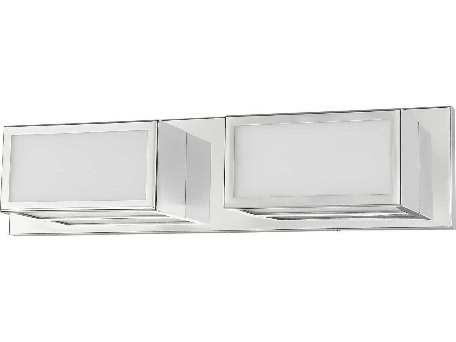 Livex Lighting Sutter 2-Light Polished Chrome White Glass LED Vanity Light