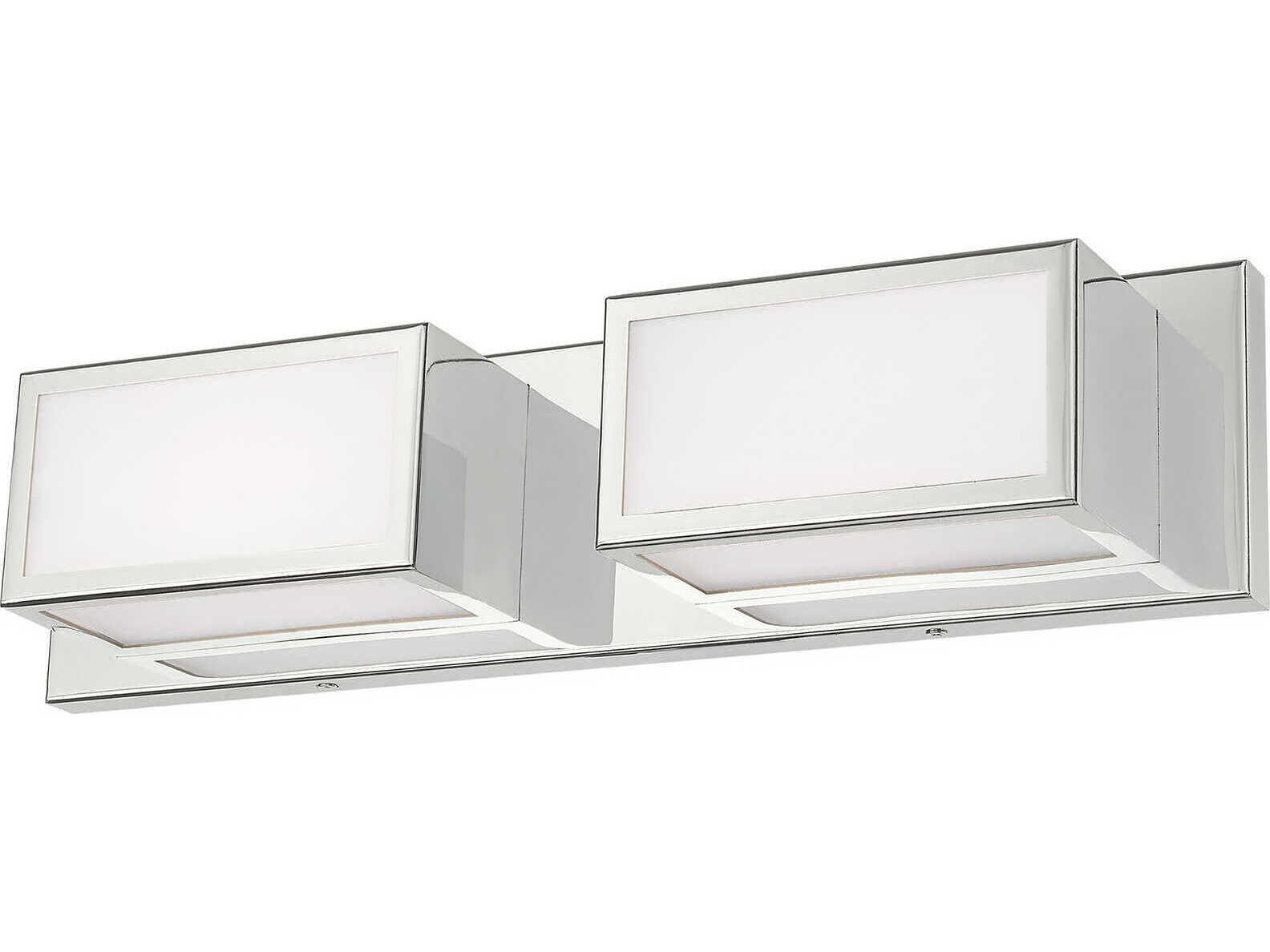 Livex Lighting Sutter 2-Light Polished Chrome White Glass LED Vanity Light