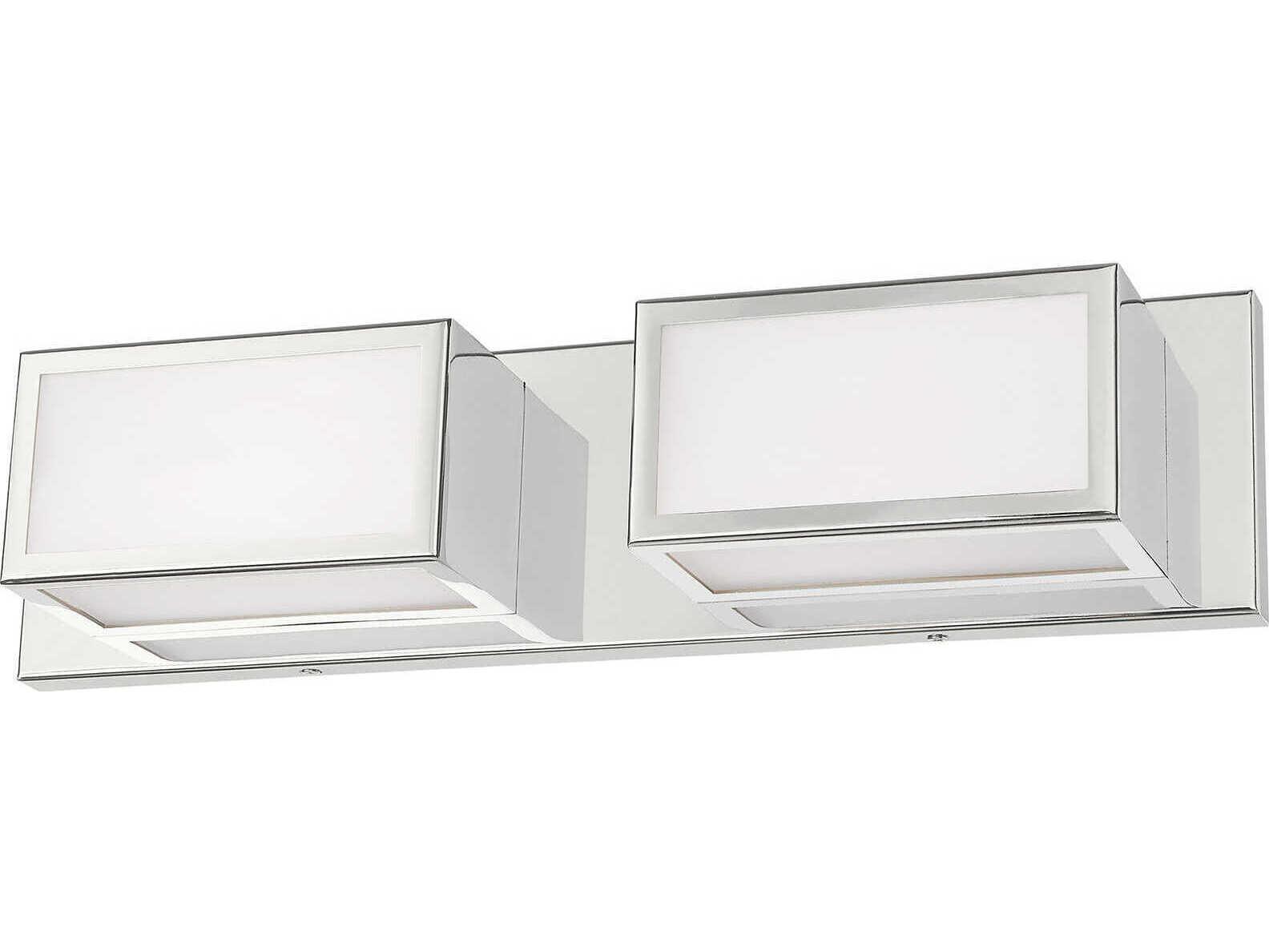 Livex Lighting Sutter 2-Light Polished Chrome White Glass LED Vanity Light