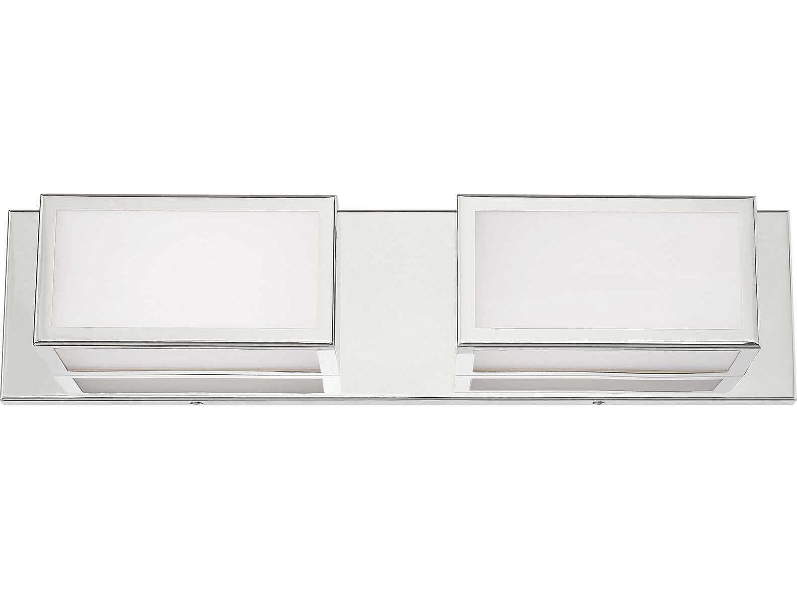 Livex Lighting Sutter 2-Light Polished Chrome White Glass LED Vanity Light